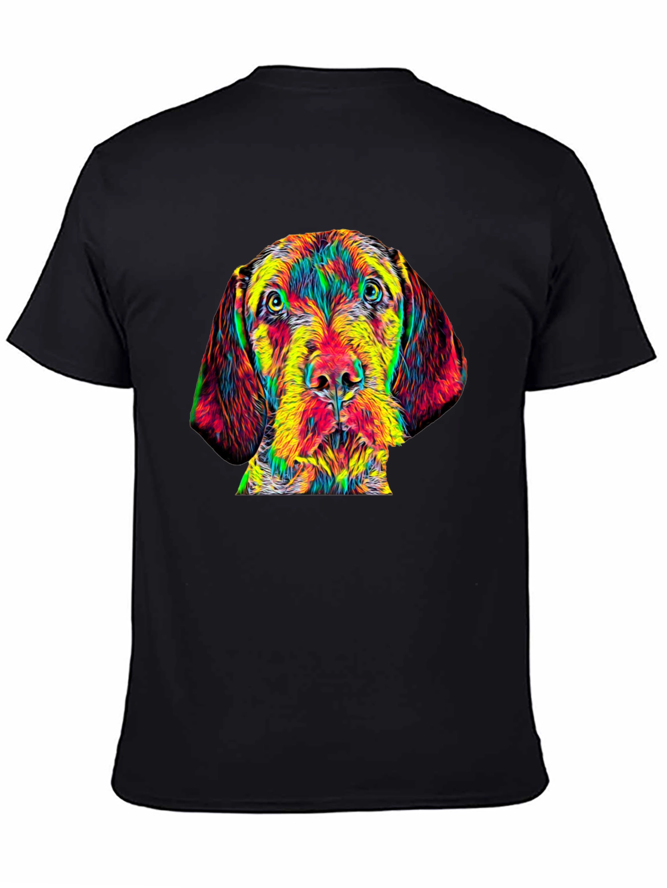 Dog Portrait Graphic Tee - Mens Black T-Shirt
