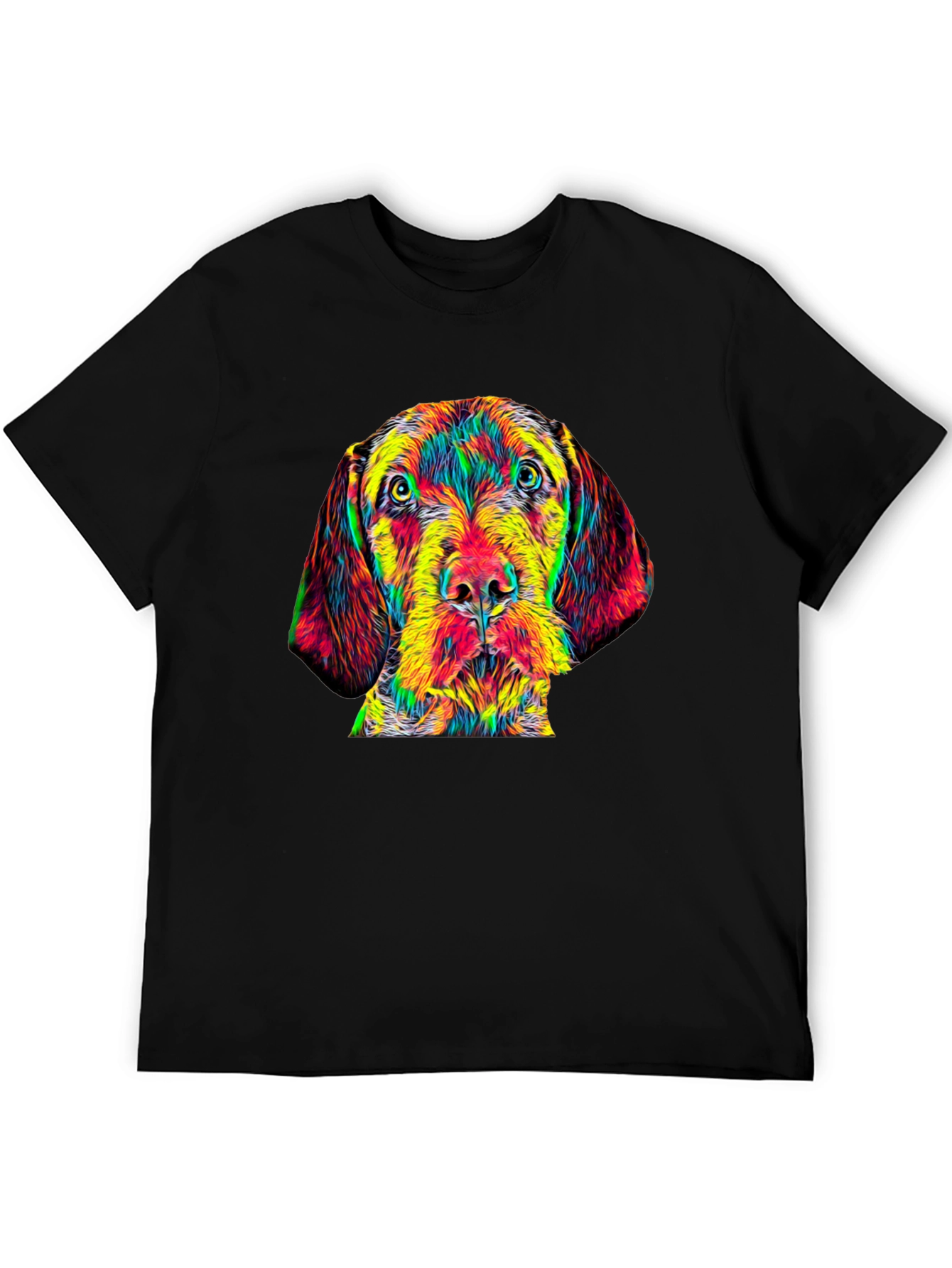 Dog Portrait Graphic Tee - Mens Black T-Shirt