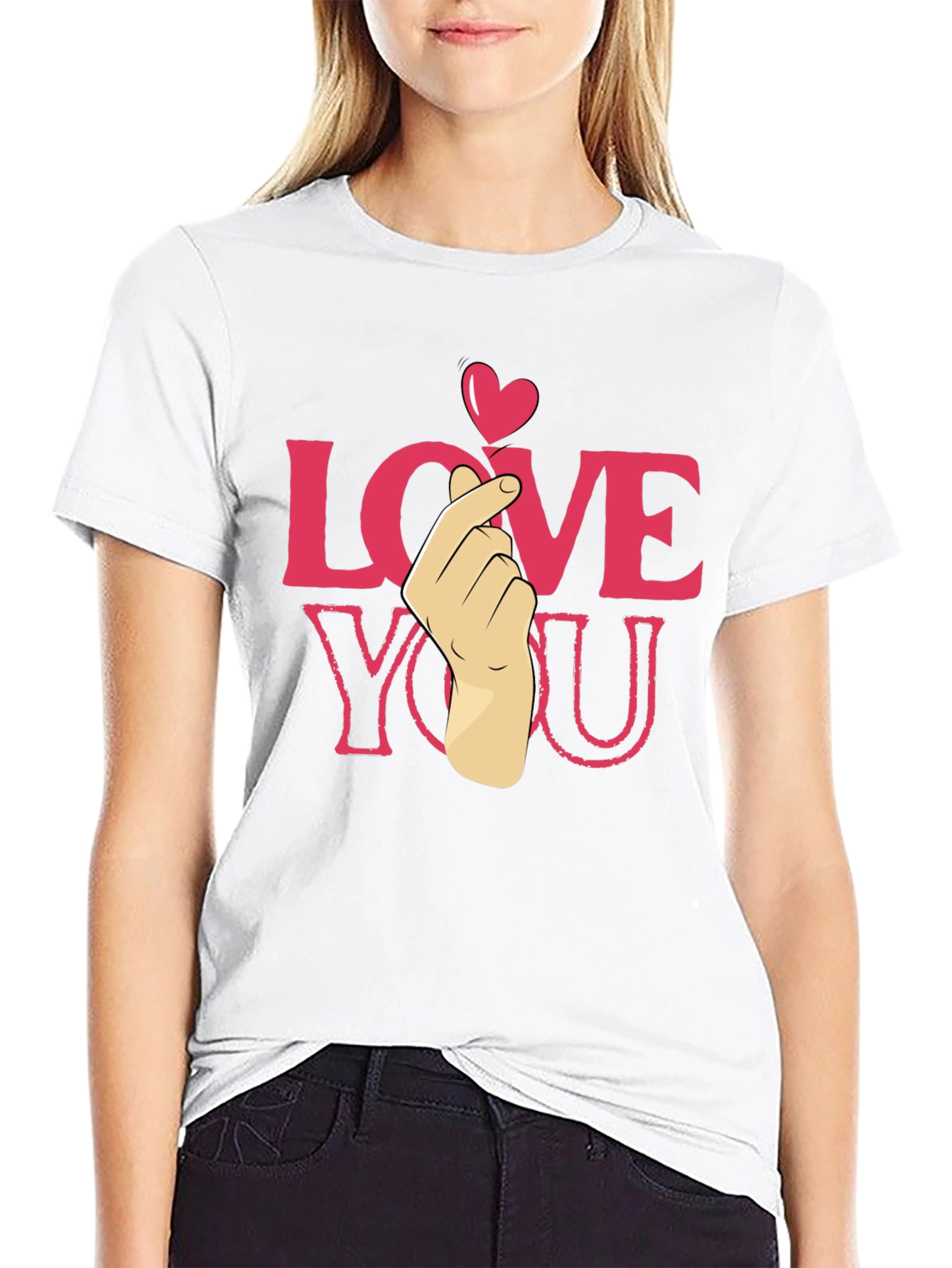 Love You Heart Finger T-Shirt - Cute & Trendy