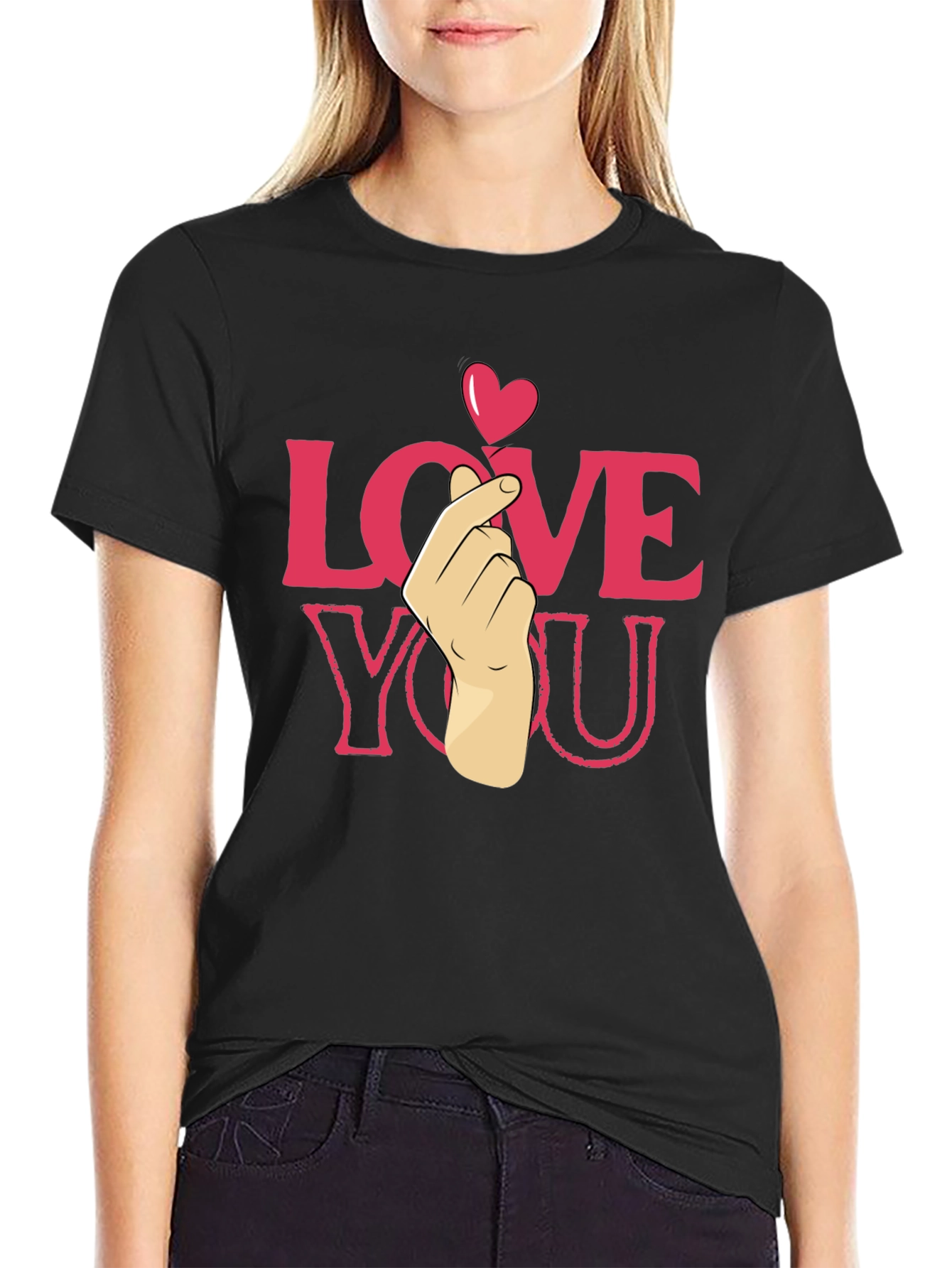 Love You Heart Finger T-Shirt - Cute & Trendy