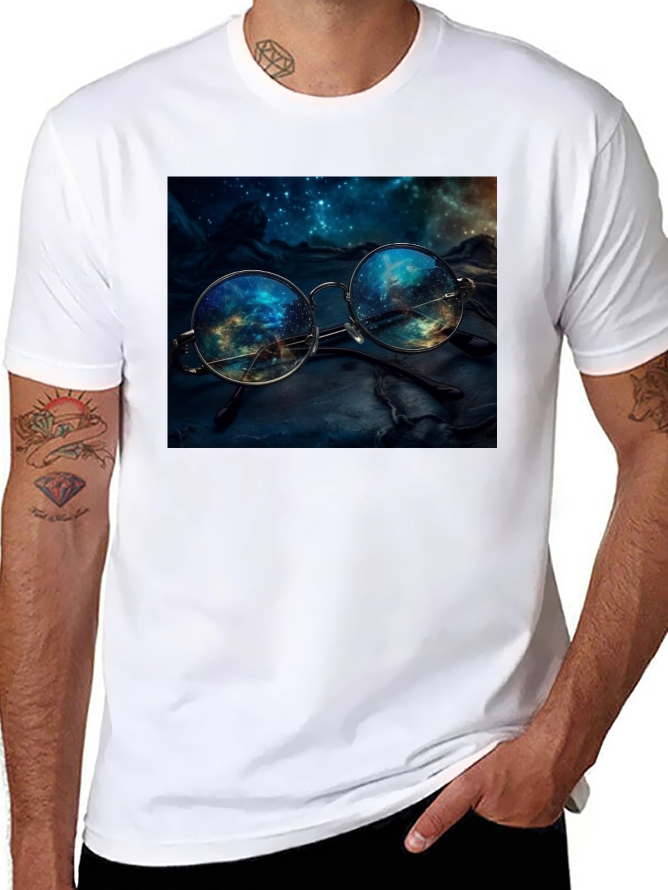 Space Reflection Glasses Graphic Tee