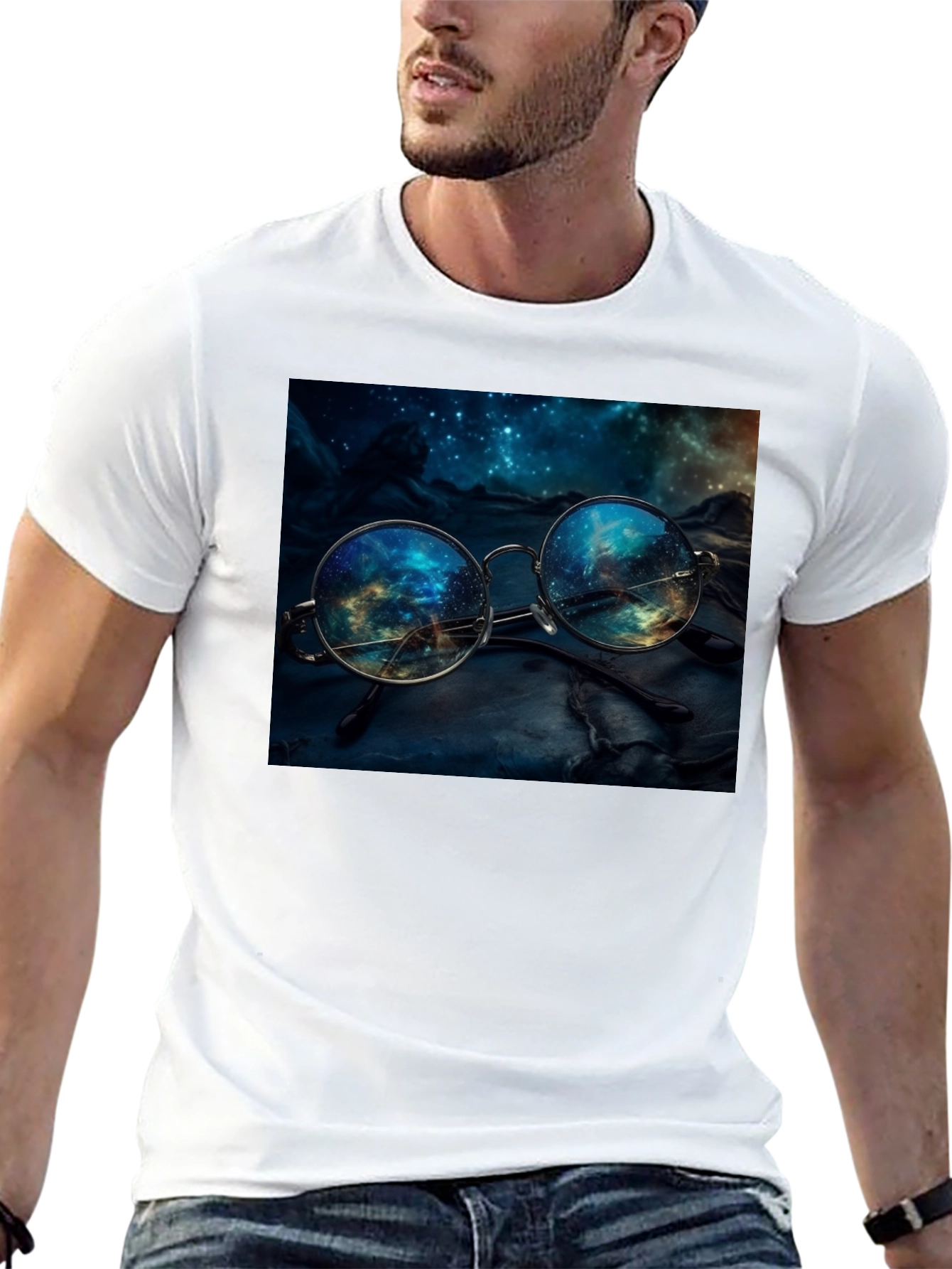 Space Reflection Glasses Graphic Tee