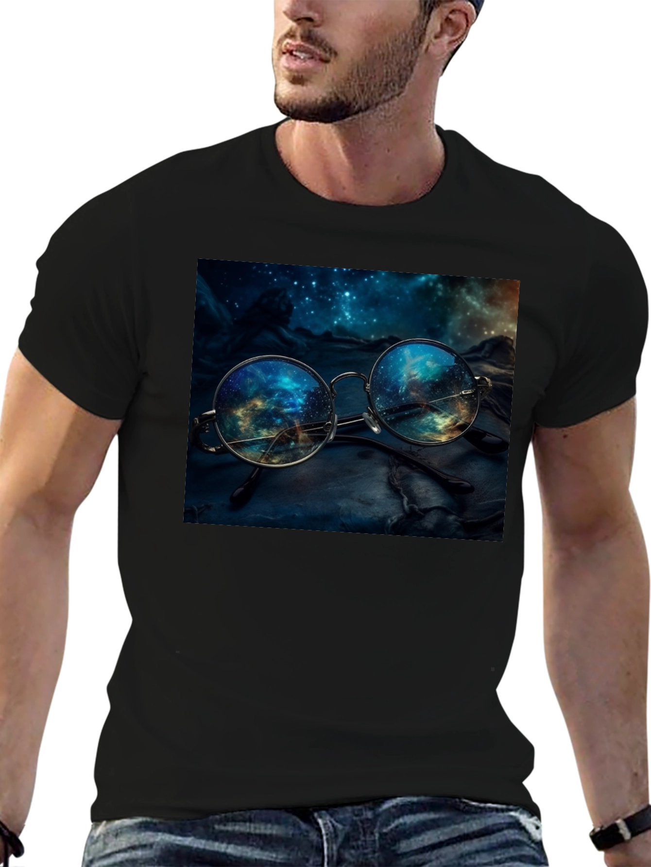 Space Reflection Glasses Graphic Tee