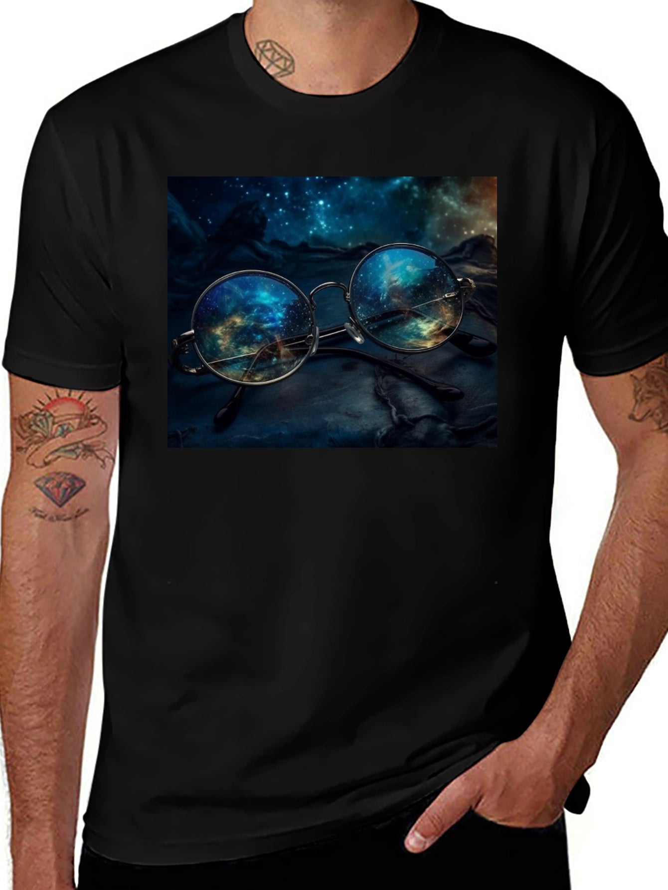 Space Reflection Glasses Graphic Tee