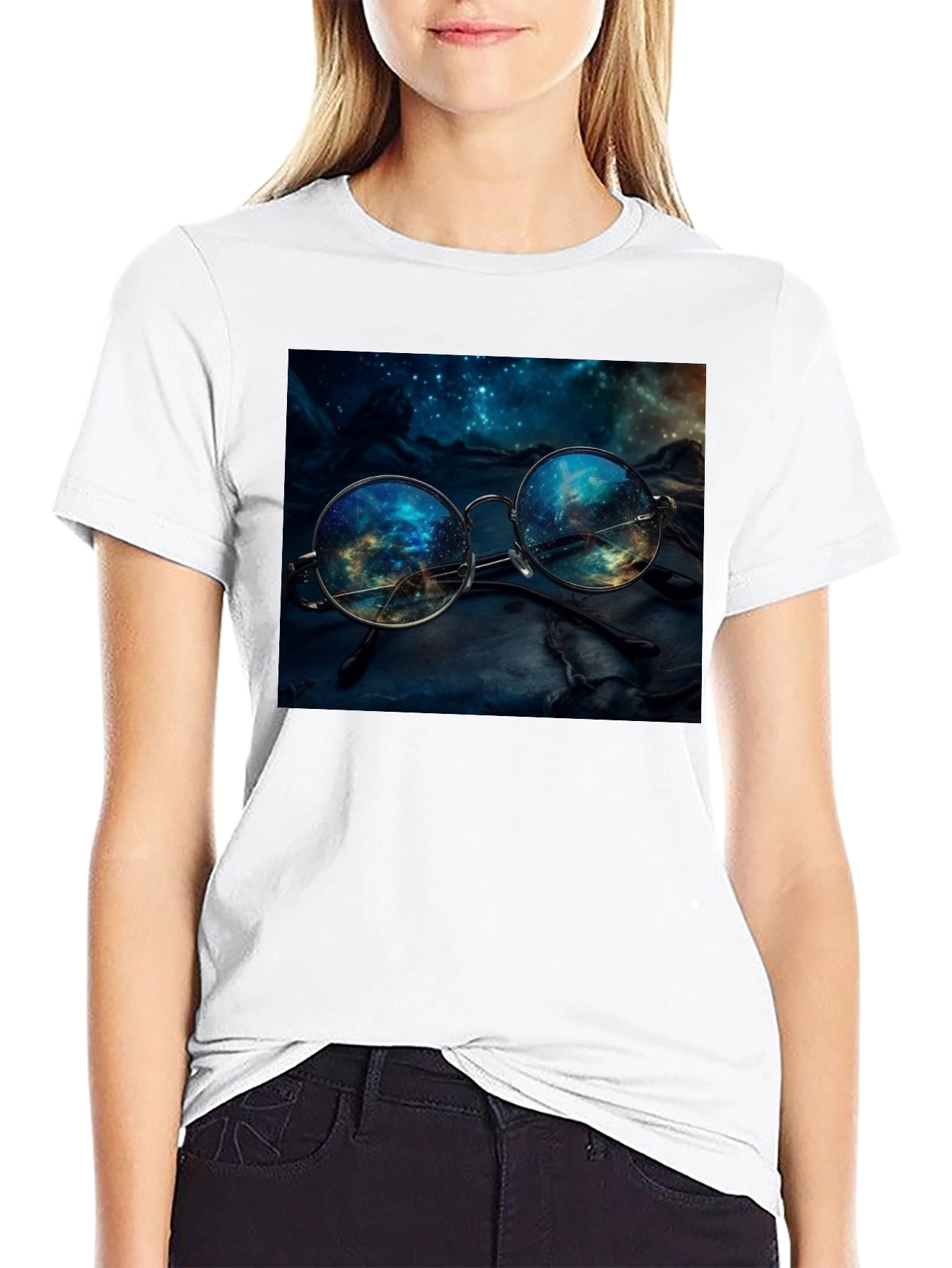 Space Reflection Glasses Graphic Tee