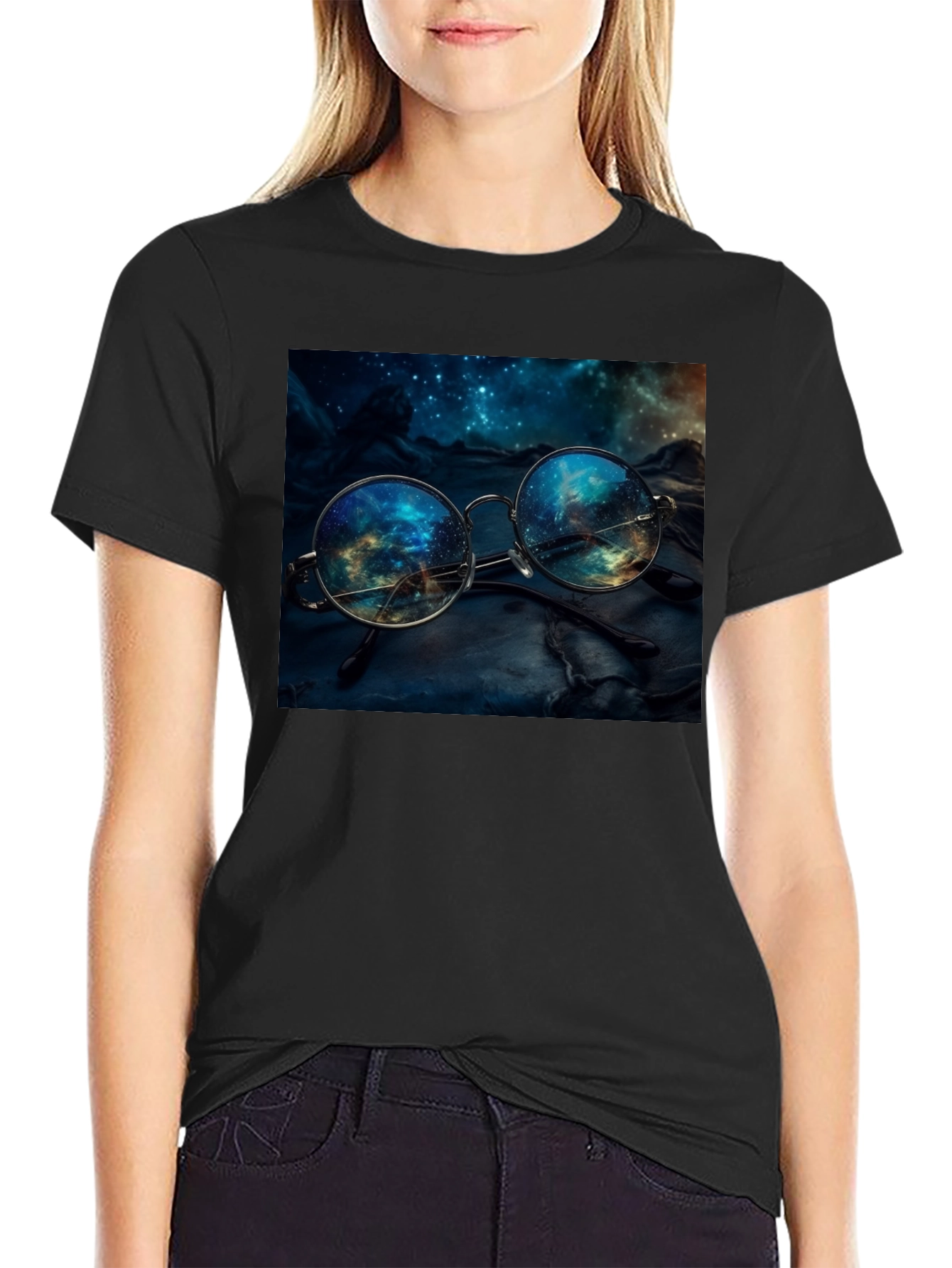 Space Reflection Glasses Graphic Tee