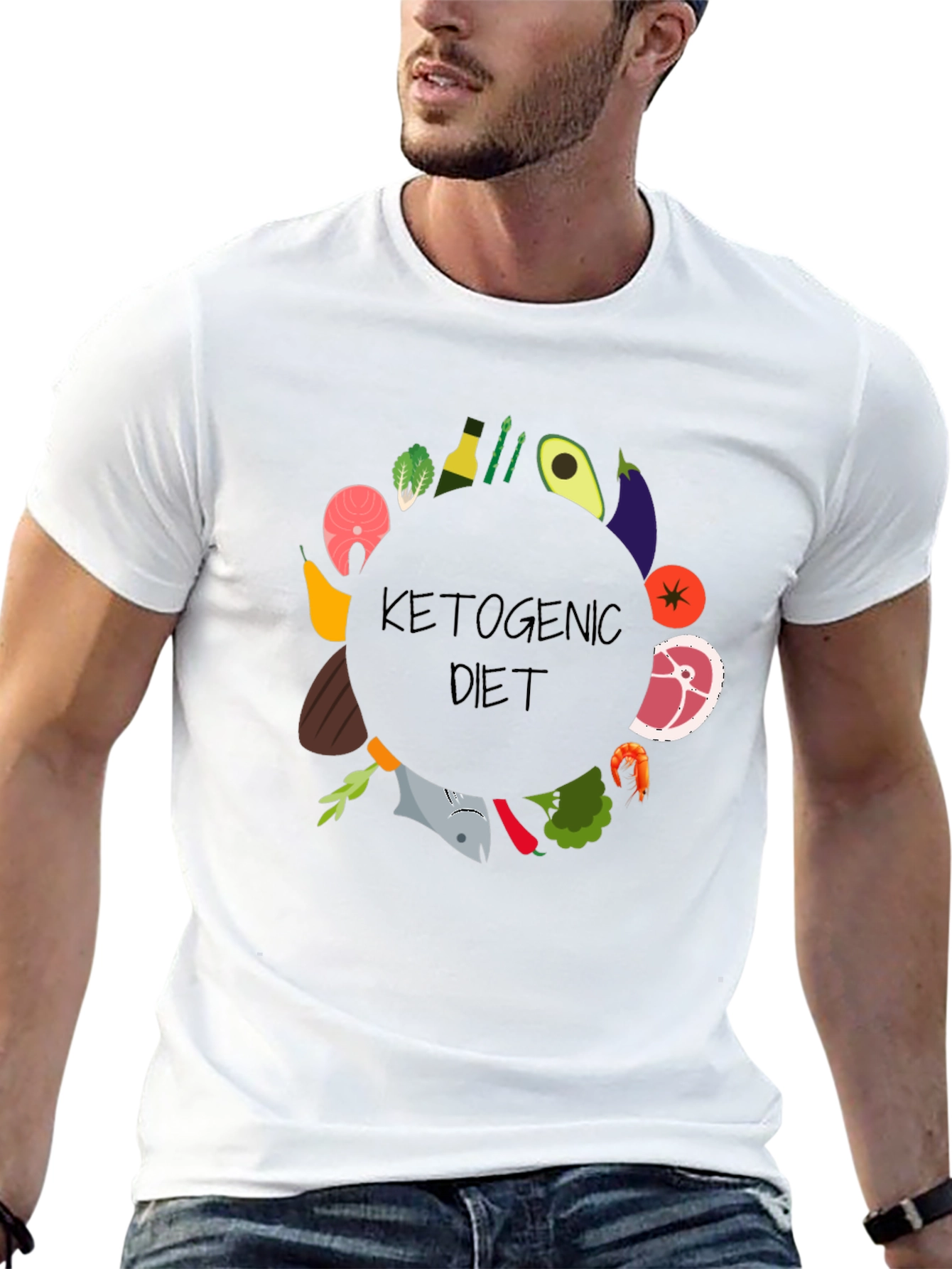 Ketogenic Diet T-Shirt - Food Circle Design