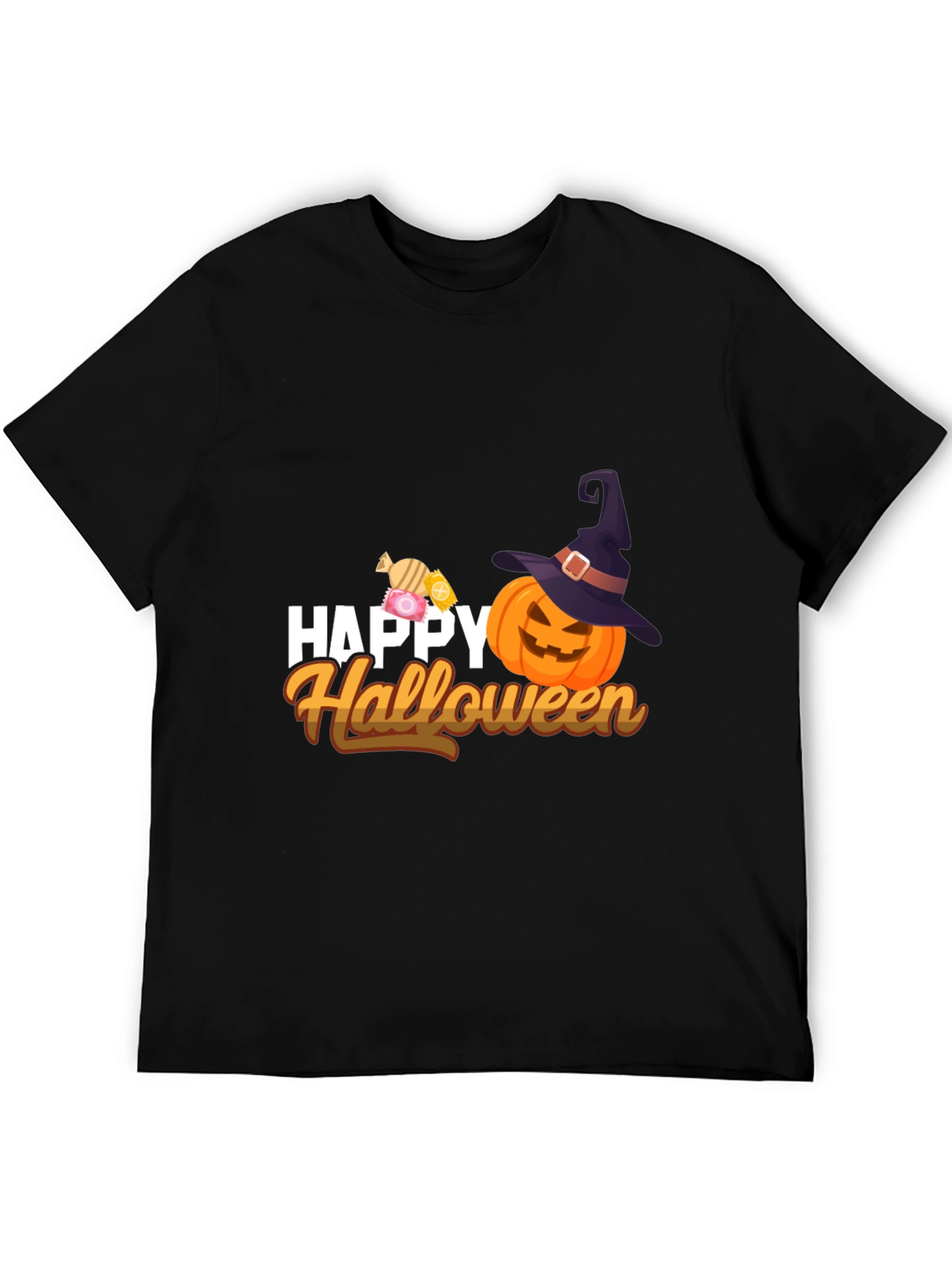 Happy Halloween T-Shirt - Pumpkin & Candy Design