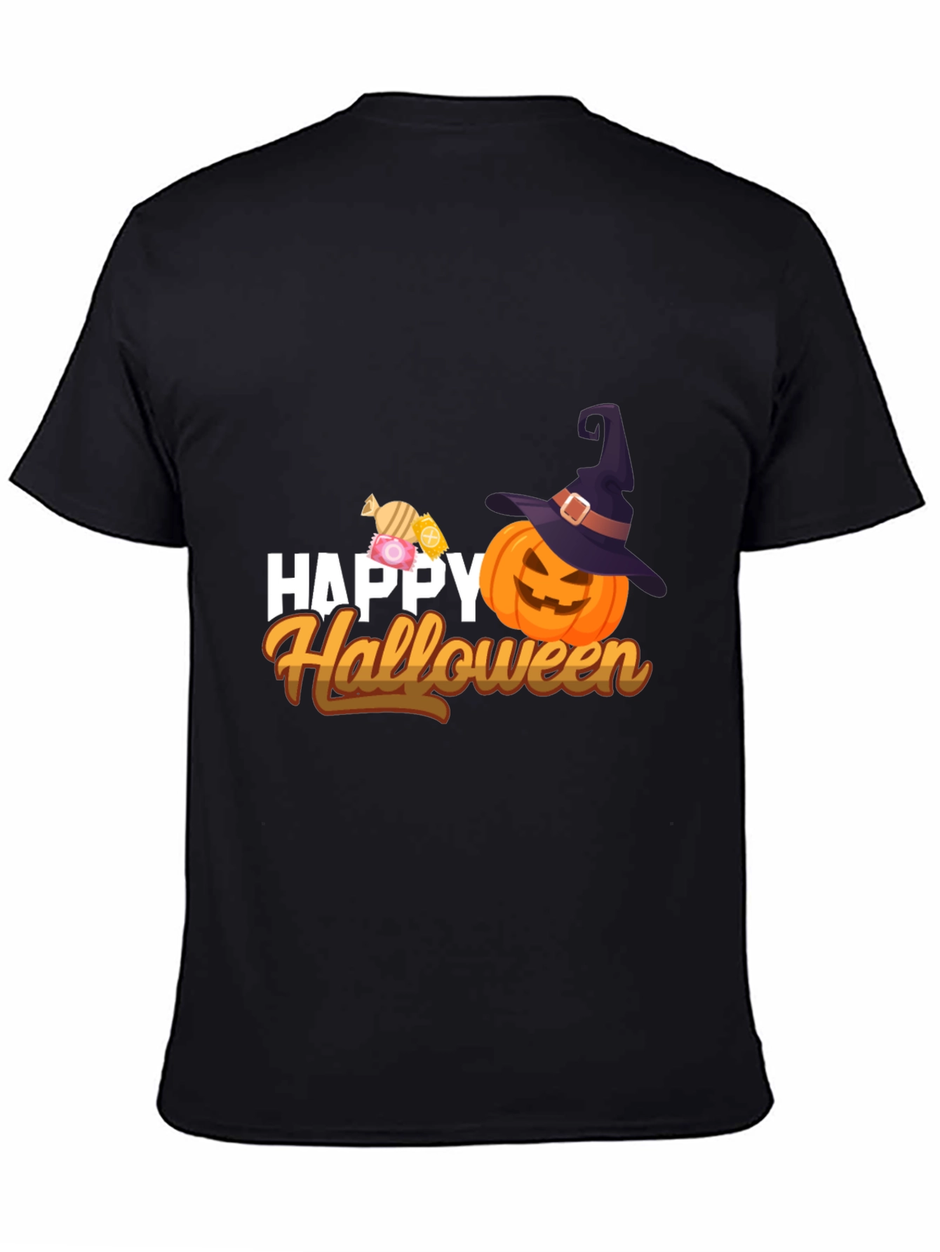 Happy Halloween T-Shirt - Pumpkin & Candy Design