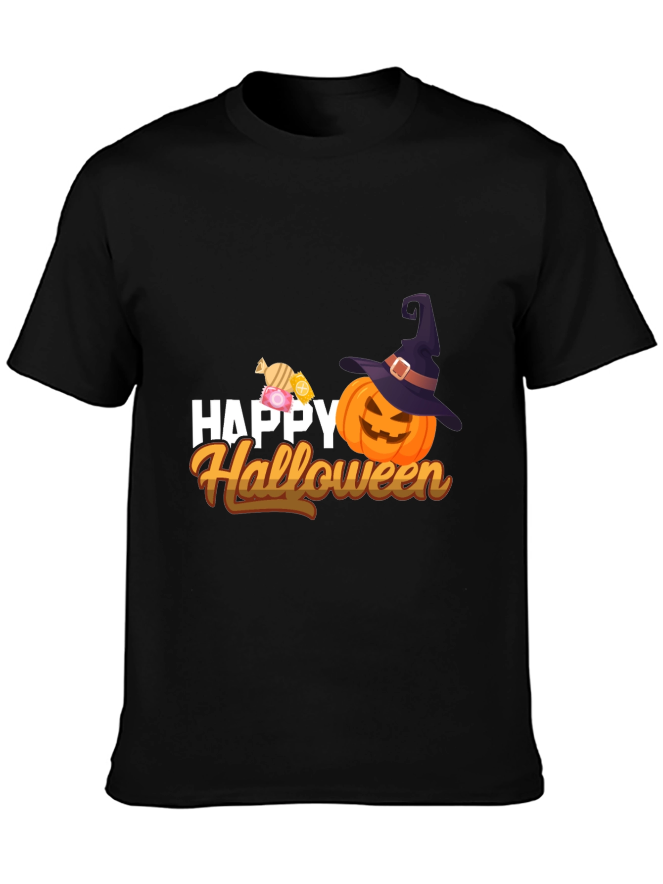 Happy Halloween T-Shirt - Pumpkin & Candy Design