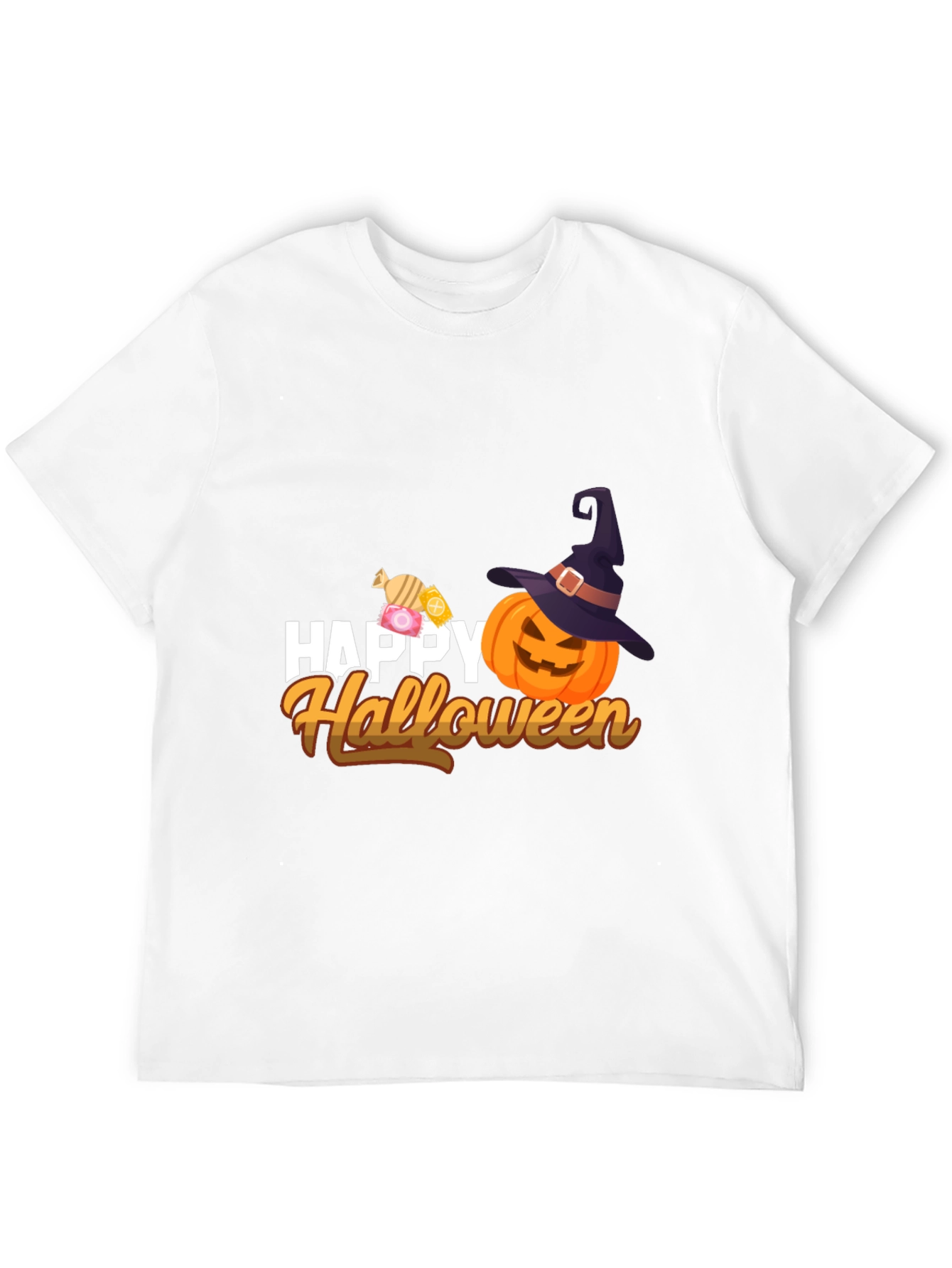 Happy Halloween T-Shirt - Pumpkin & Candy Design