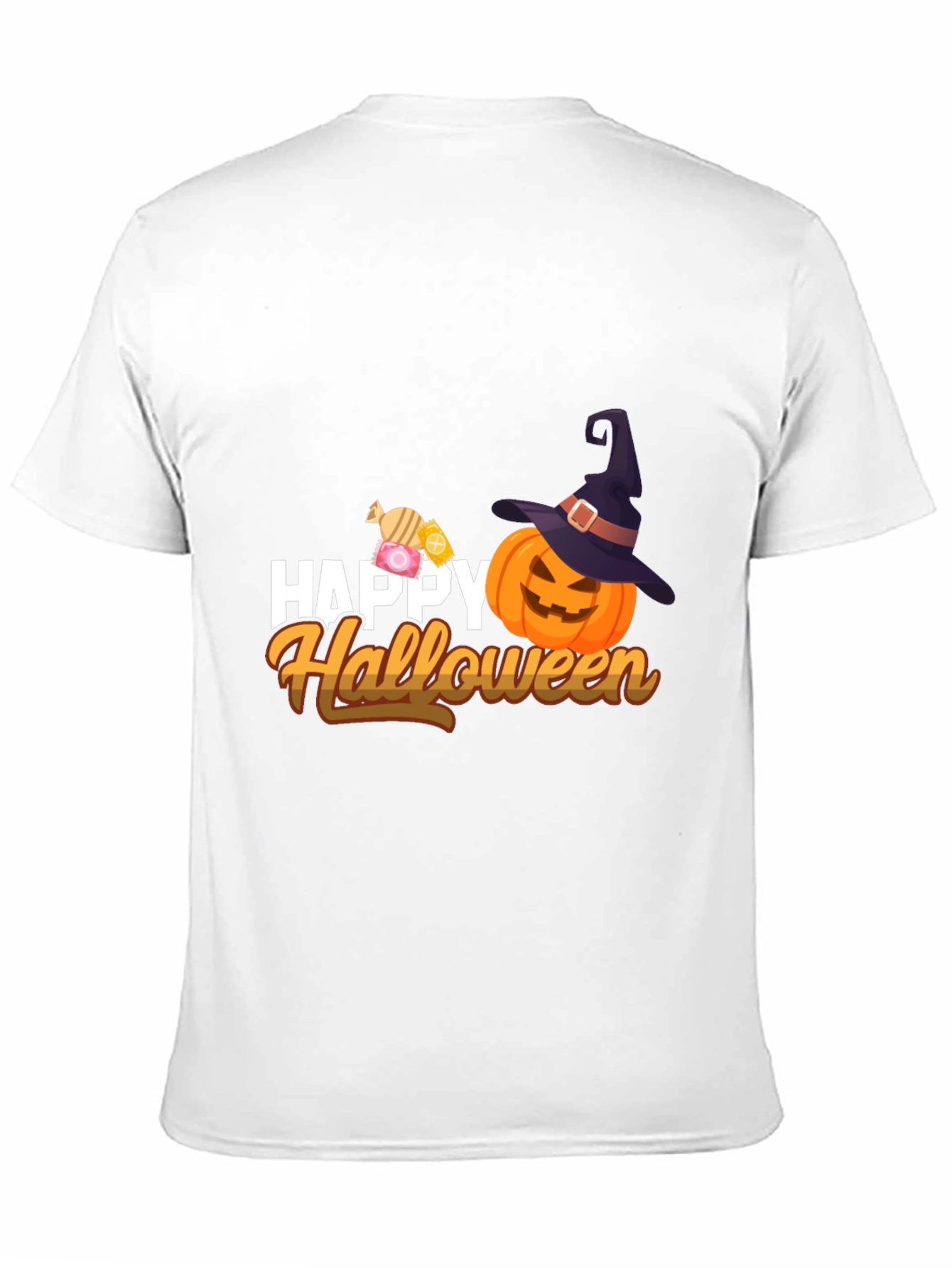 Happy Halloween T-Shirt - Pumpkin & Candy Design