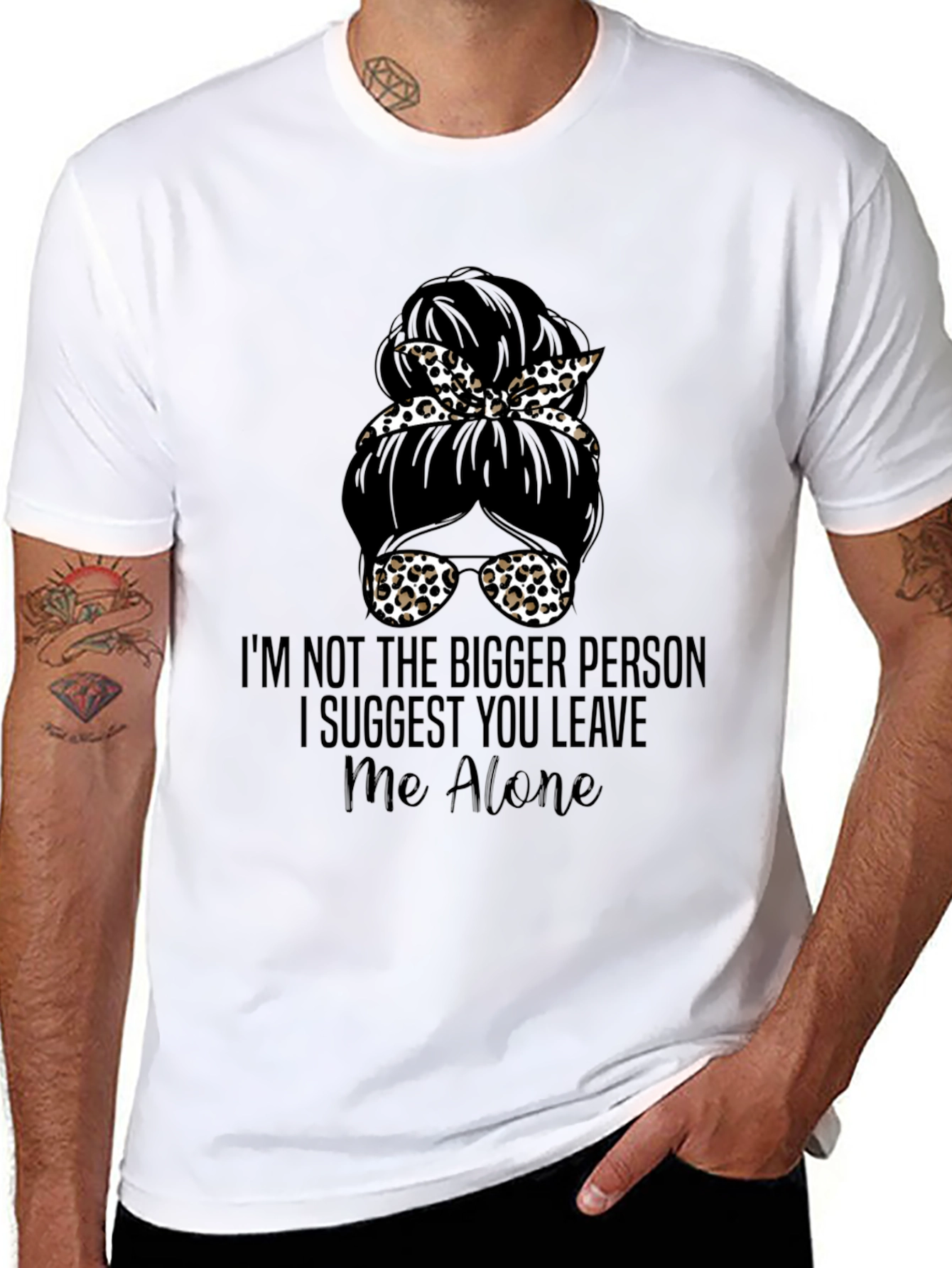 Messy Bun Leave Me Alone Graphic Tee