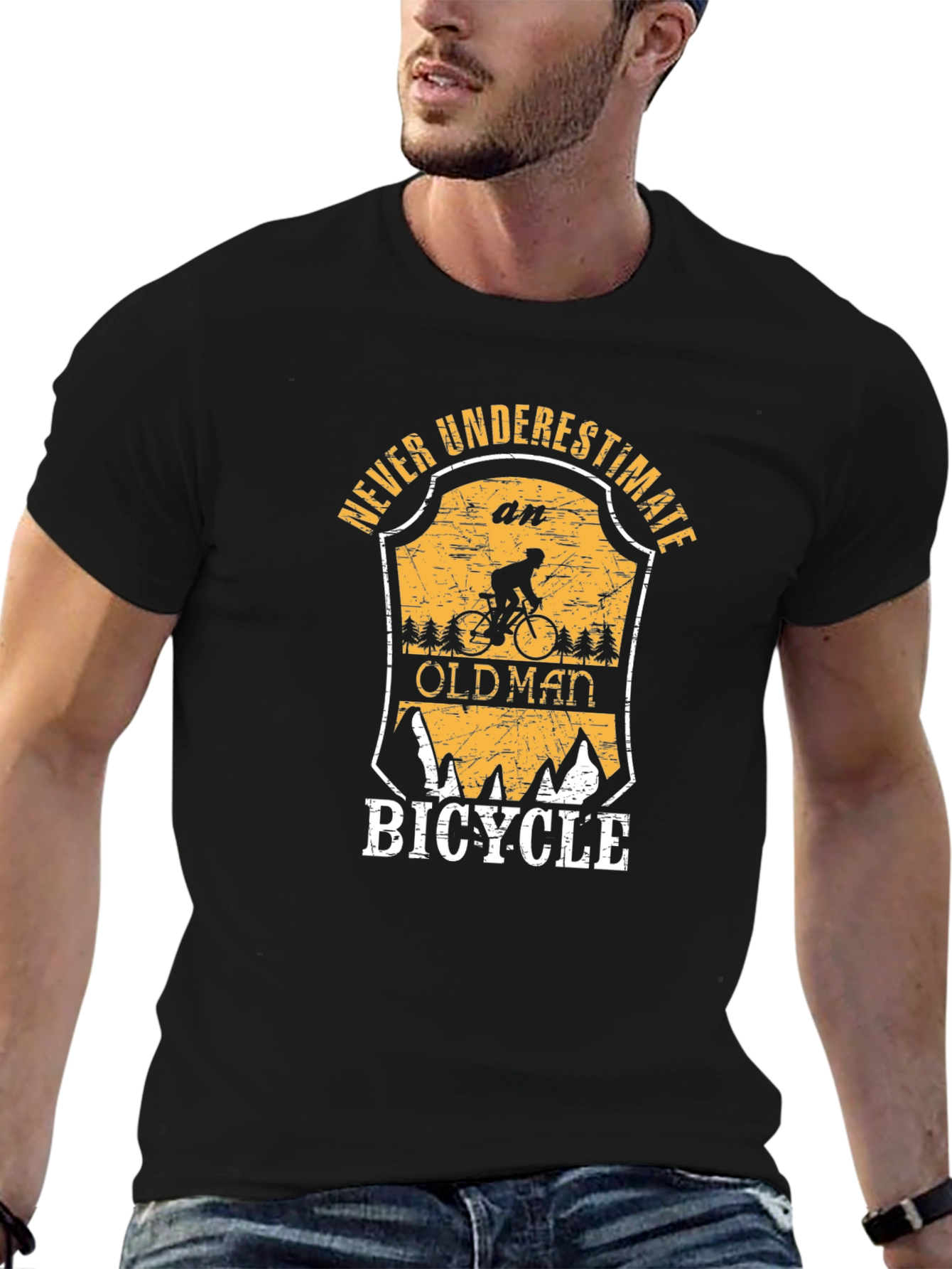 Never Underestimate an Old Man Bicycle T-Shirt