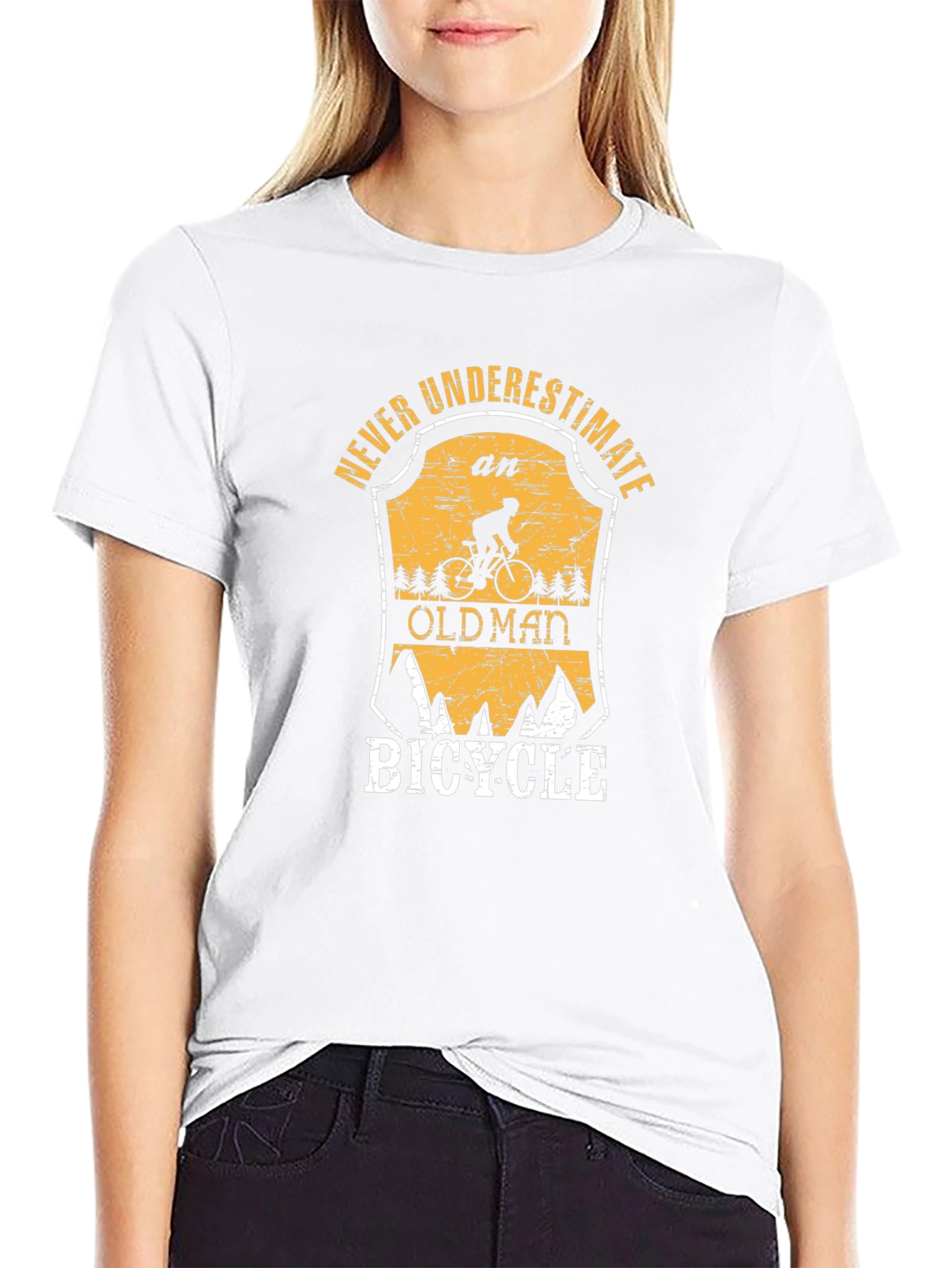 Never Underestimate an Old Man Bicycle T-Shirt
