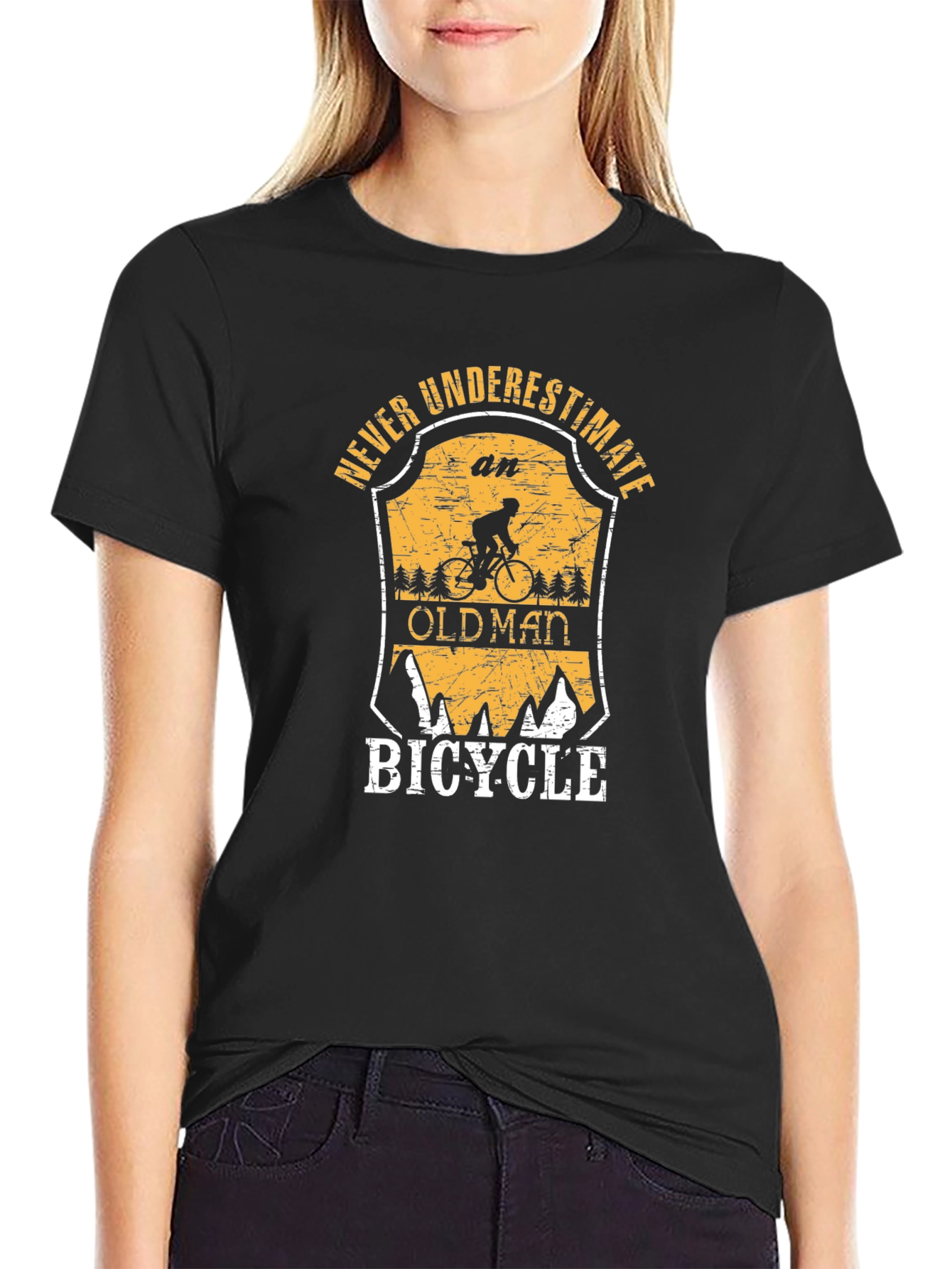Never Underestimate an Old Man Bicycle T-Shirt