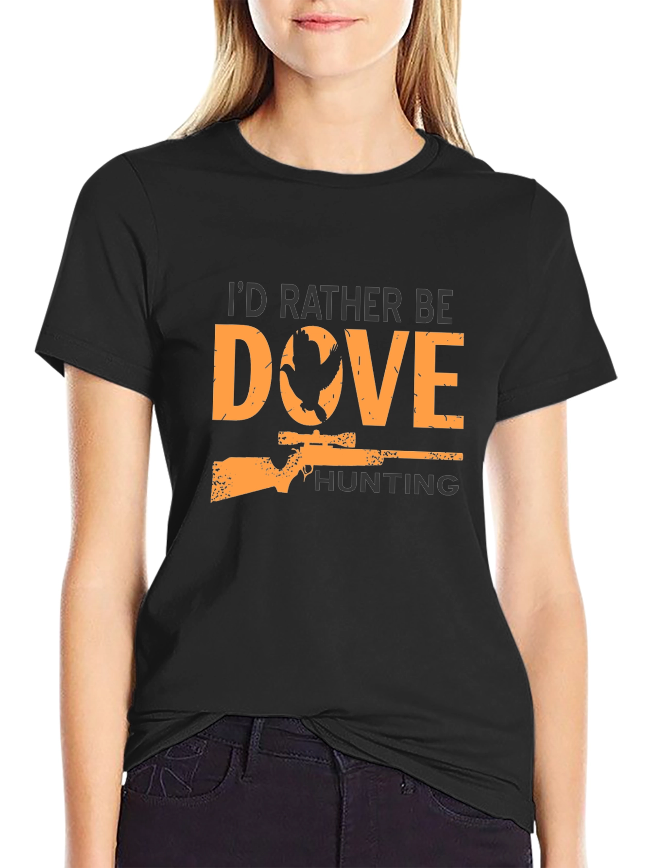 Dove Hunting Graphic Tee - Black Cotton T-Shirt