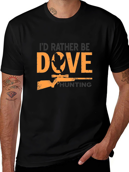 Dove Hunting Graphic Tee - Black Cotton T-Shirt