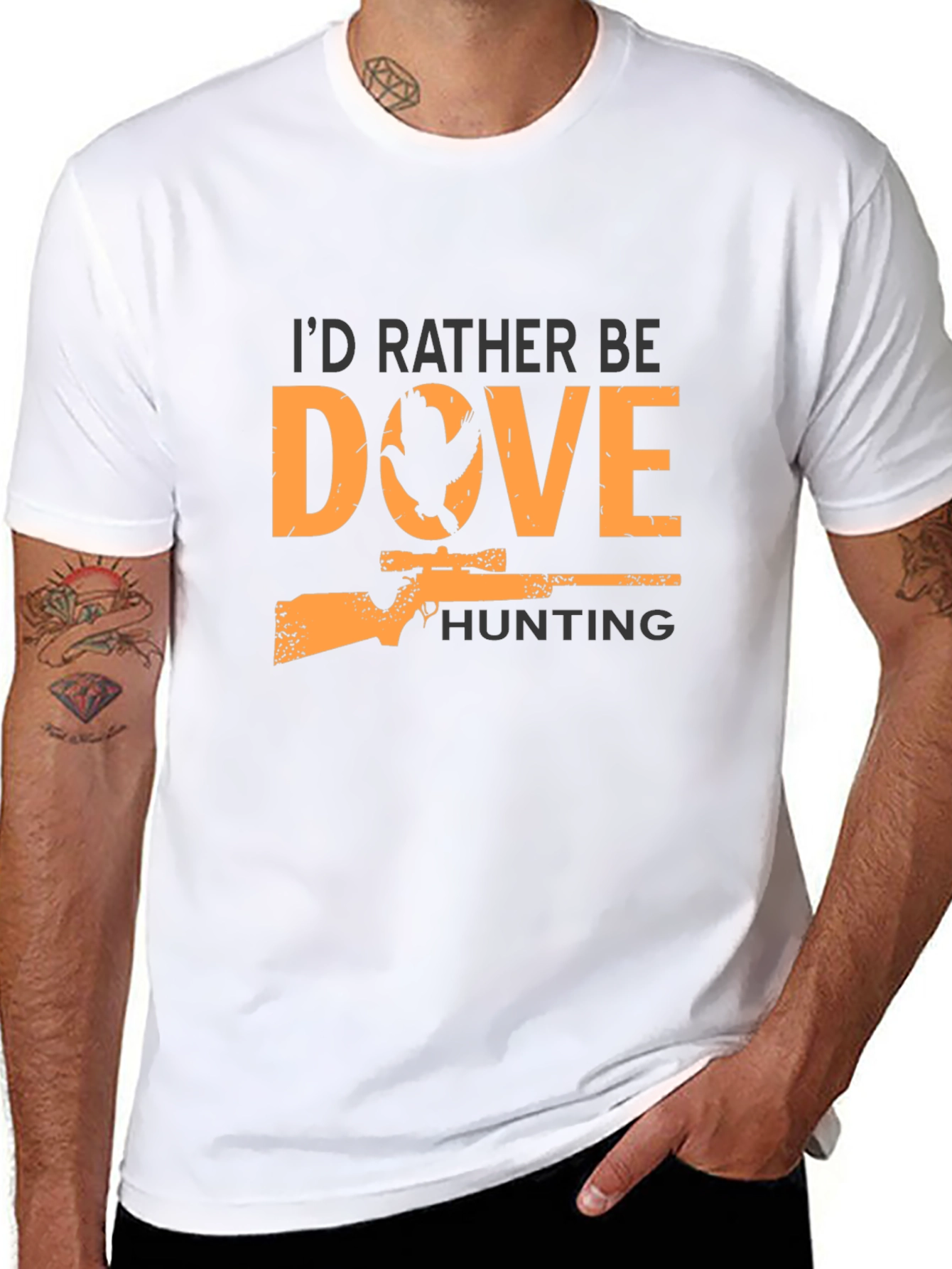 Dove Hunting Graphic Tee - Black Cotton T-Shirt