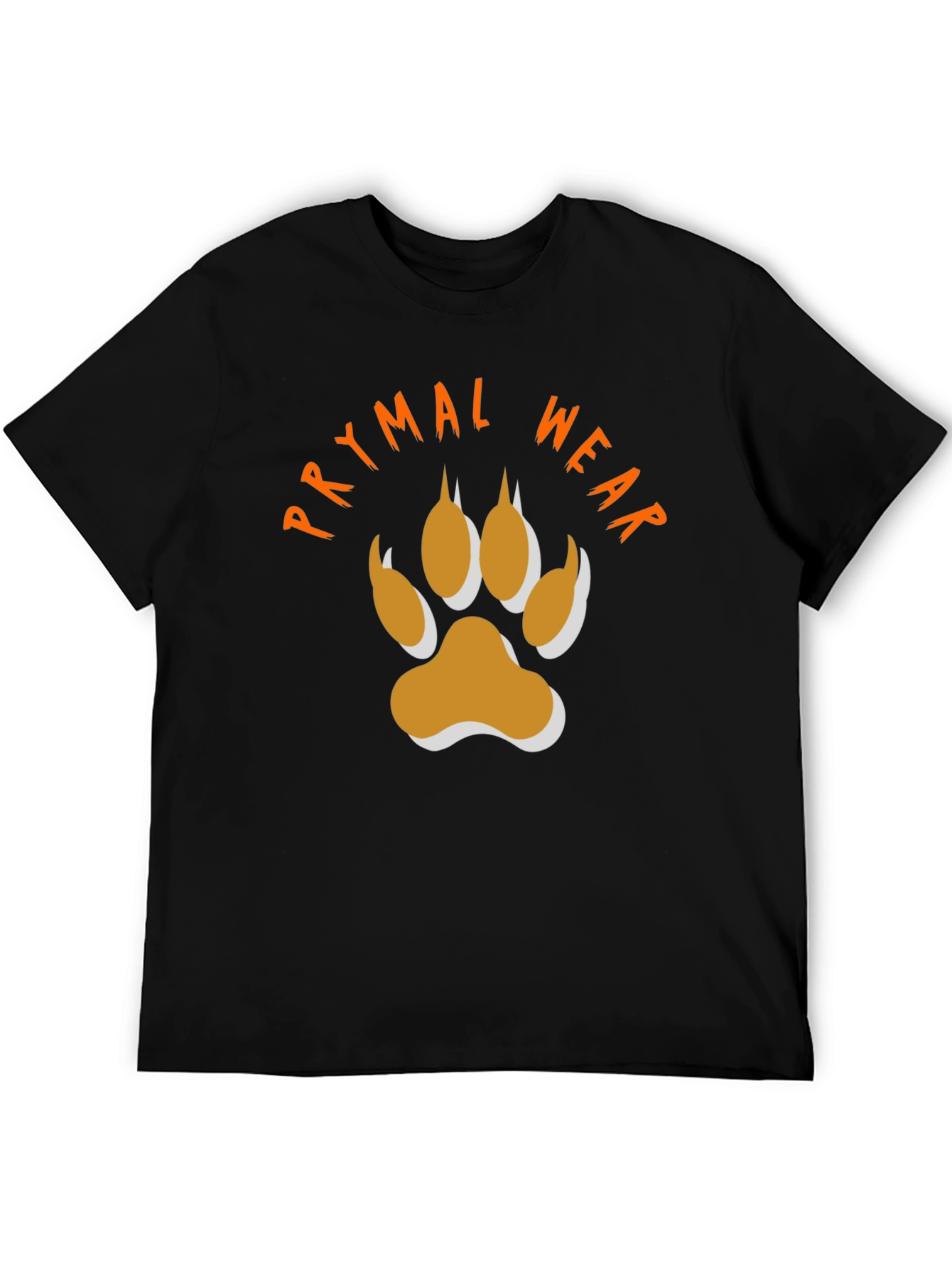 Primal Wear Black T-Shirt with Paw Print Design