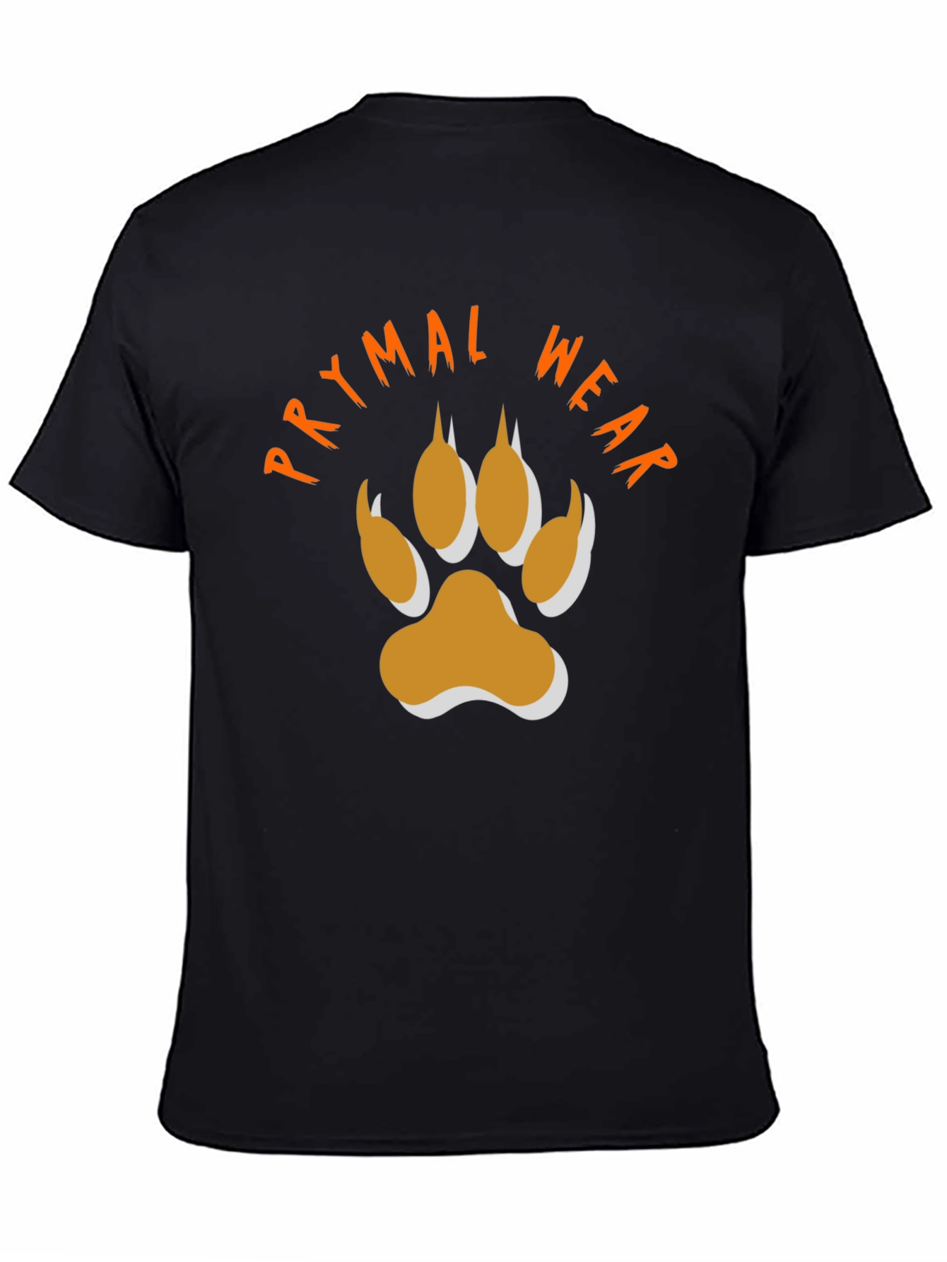 Primal Wear Black T-Shirt with Paw Print Design