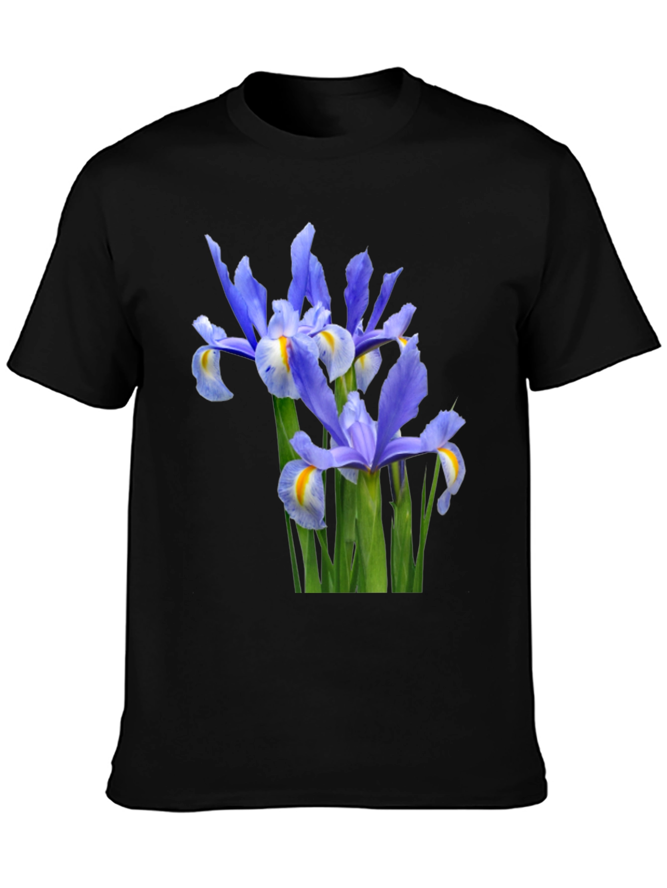 Iris Flower Graphic Tee - Black