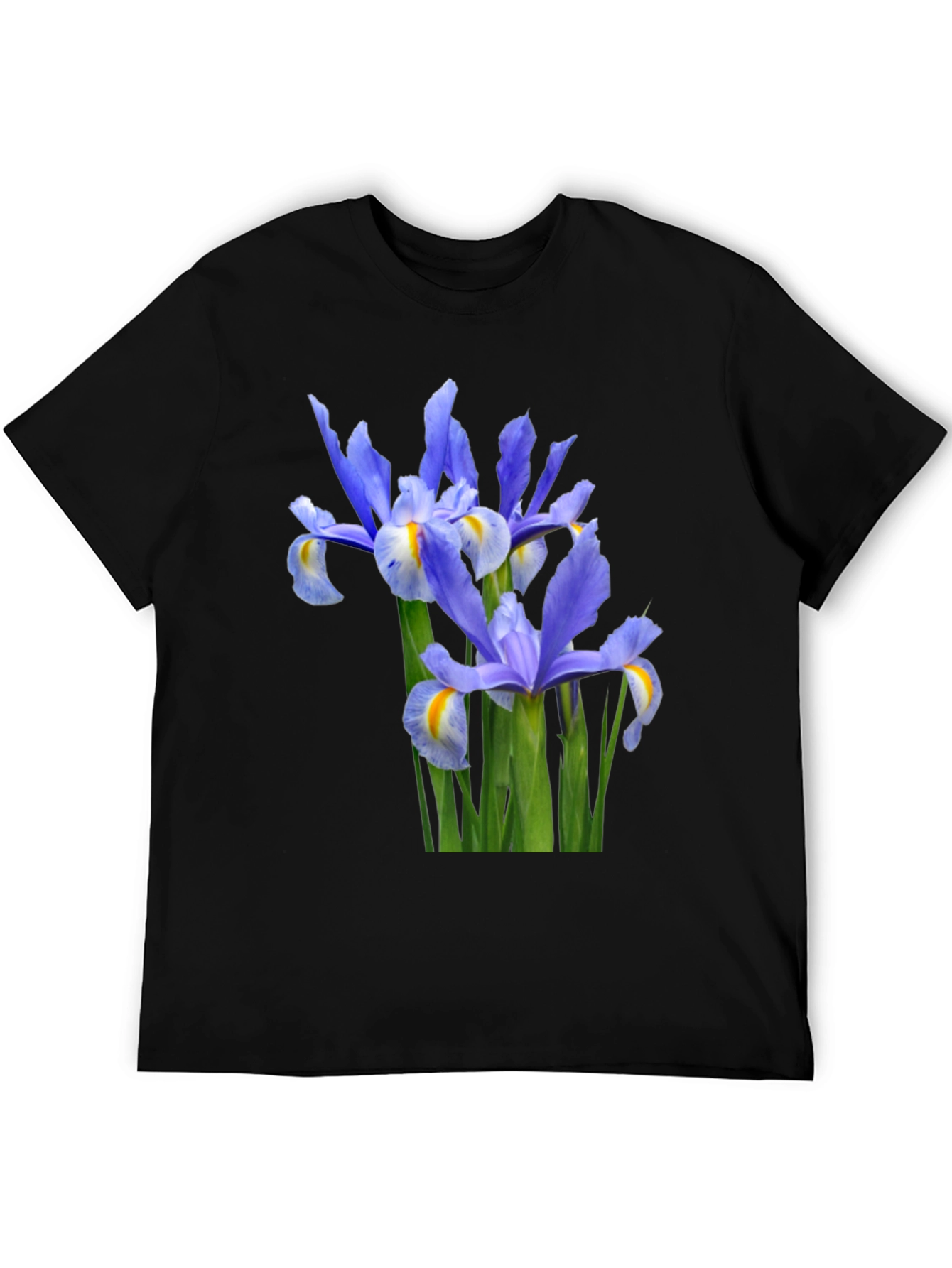 Iris Flower Graphic Tee - Black