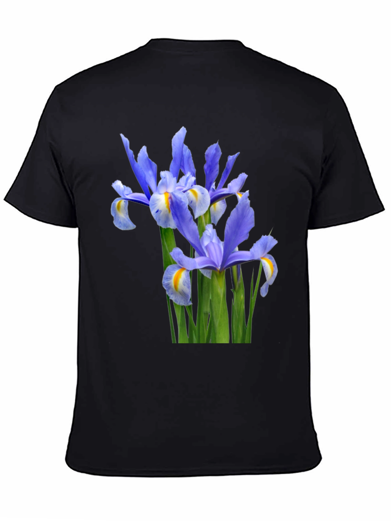 Iris Flower Graphic Tee - Black