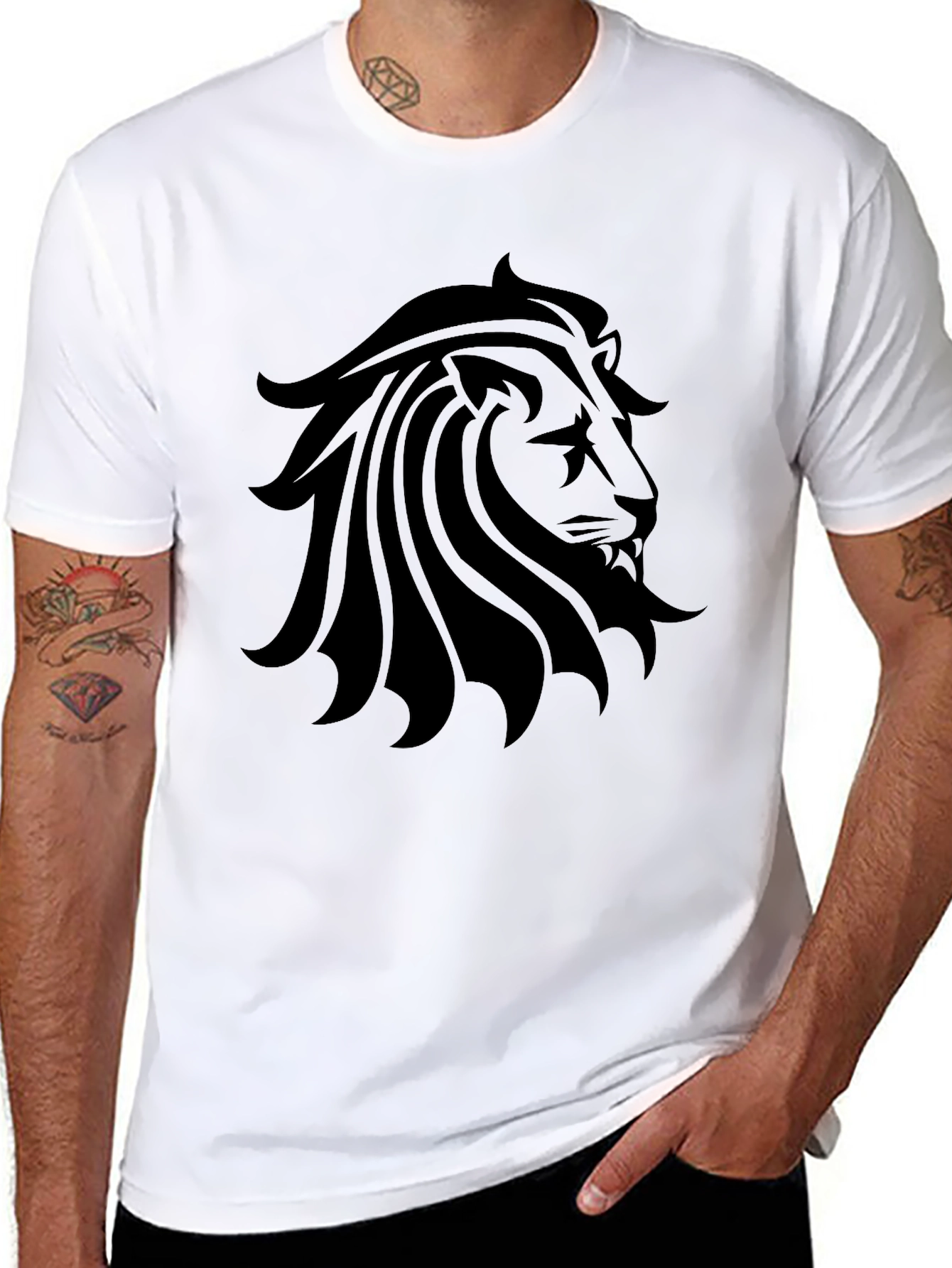 Lion Graphic Print T-Shirt - Stylish Menswear
