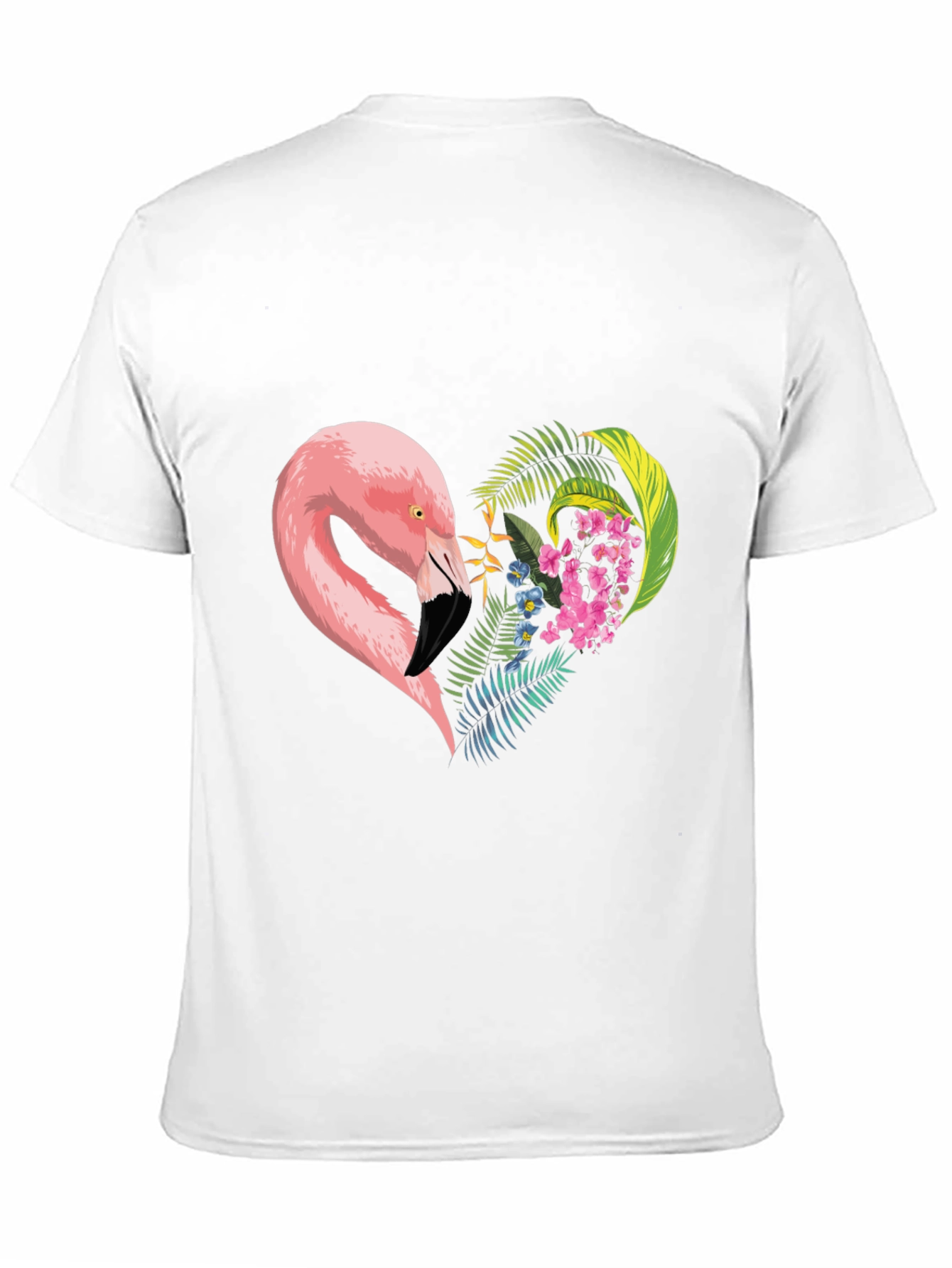 Flamingo Heart Graphic Tee - Black