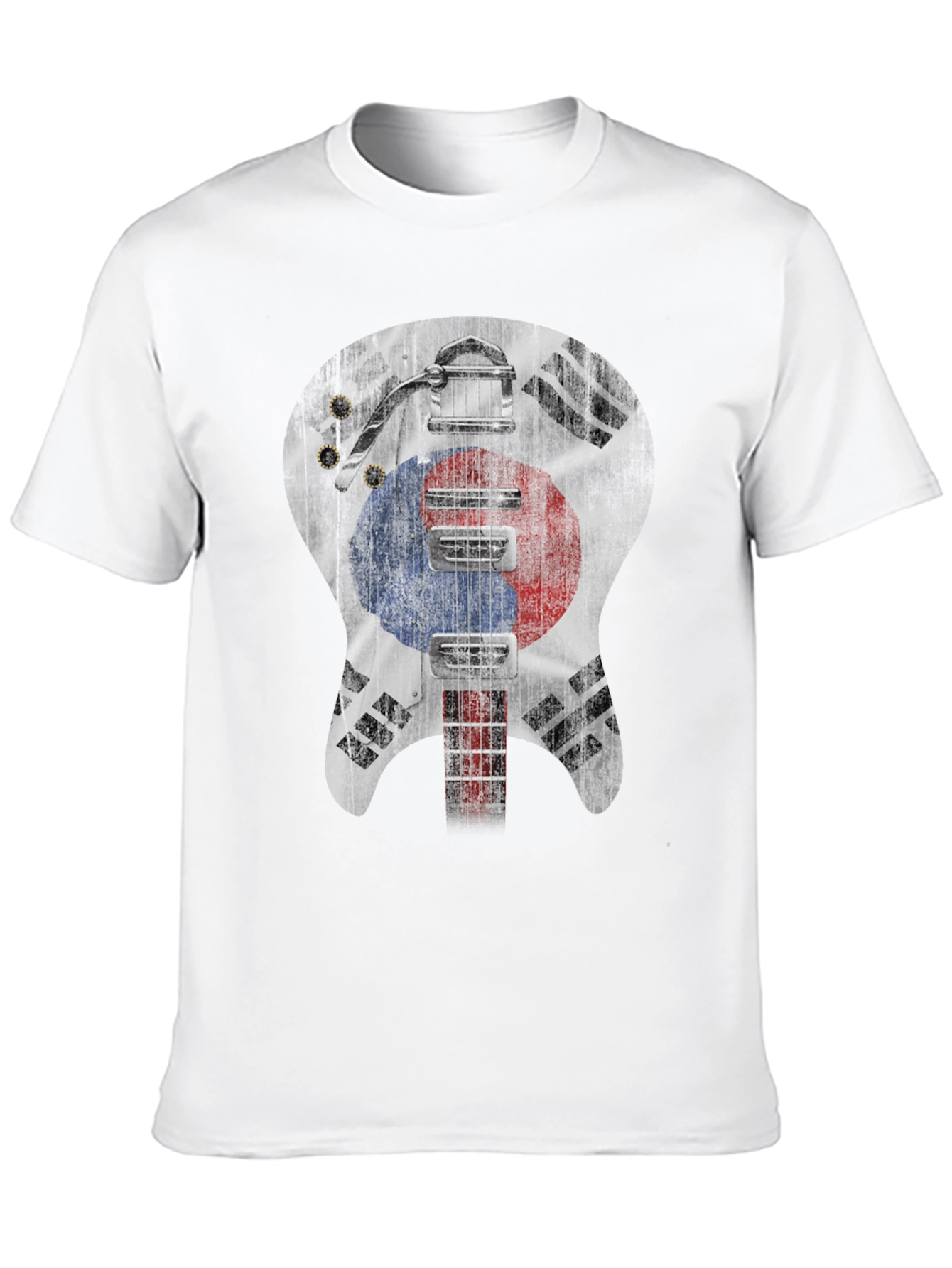 South Korea Flag Guitar Graphic T-Shirt