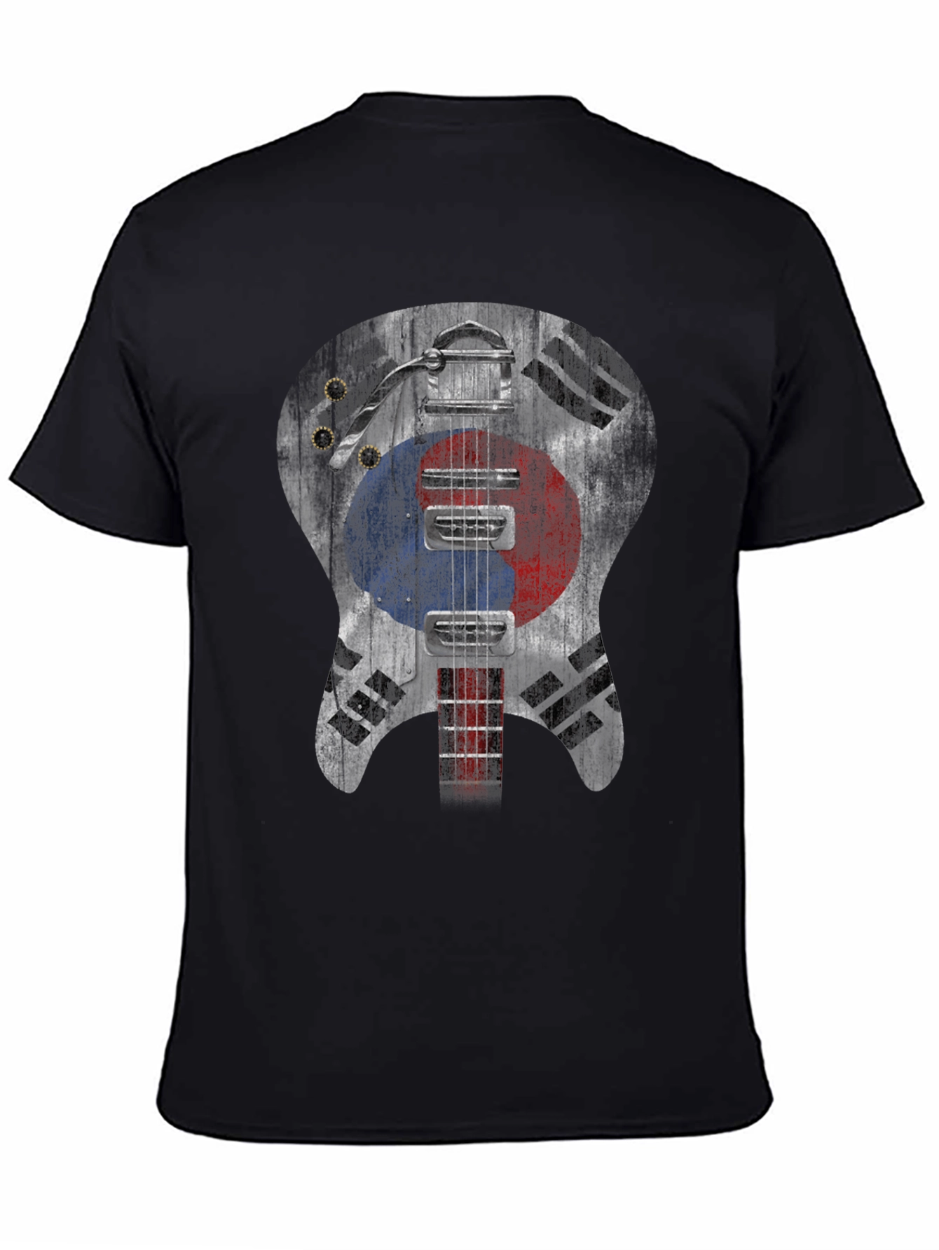 South Korea Flag Guitar Graphic T-Shirt