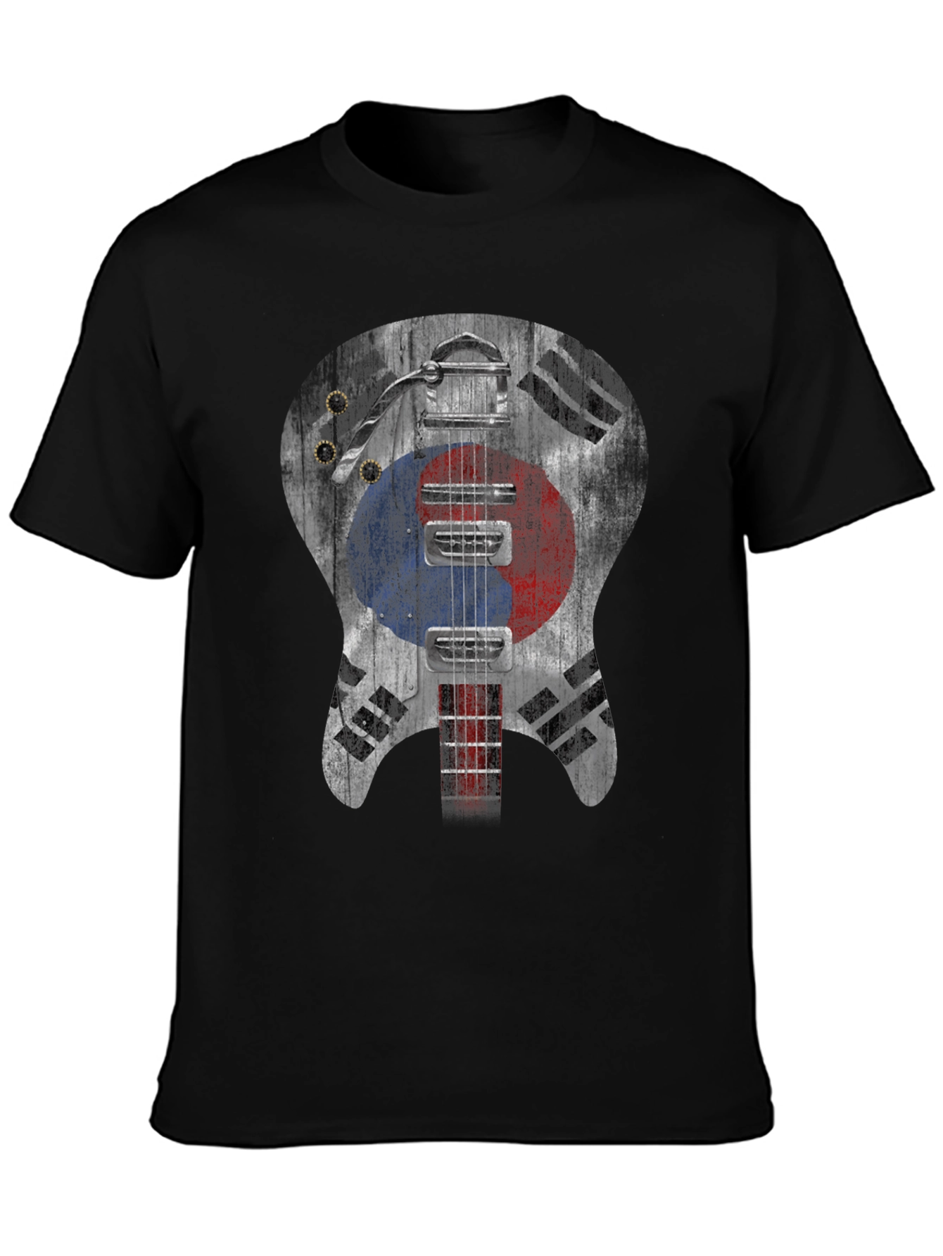 South Korea Flag Guitar Graphic T-Shirt