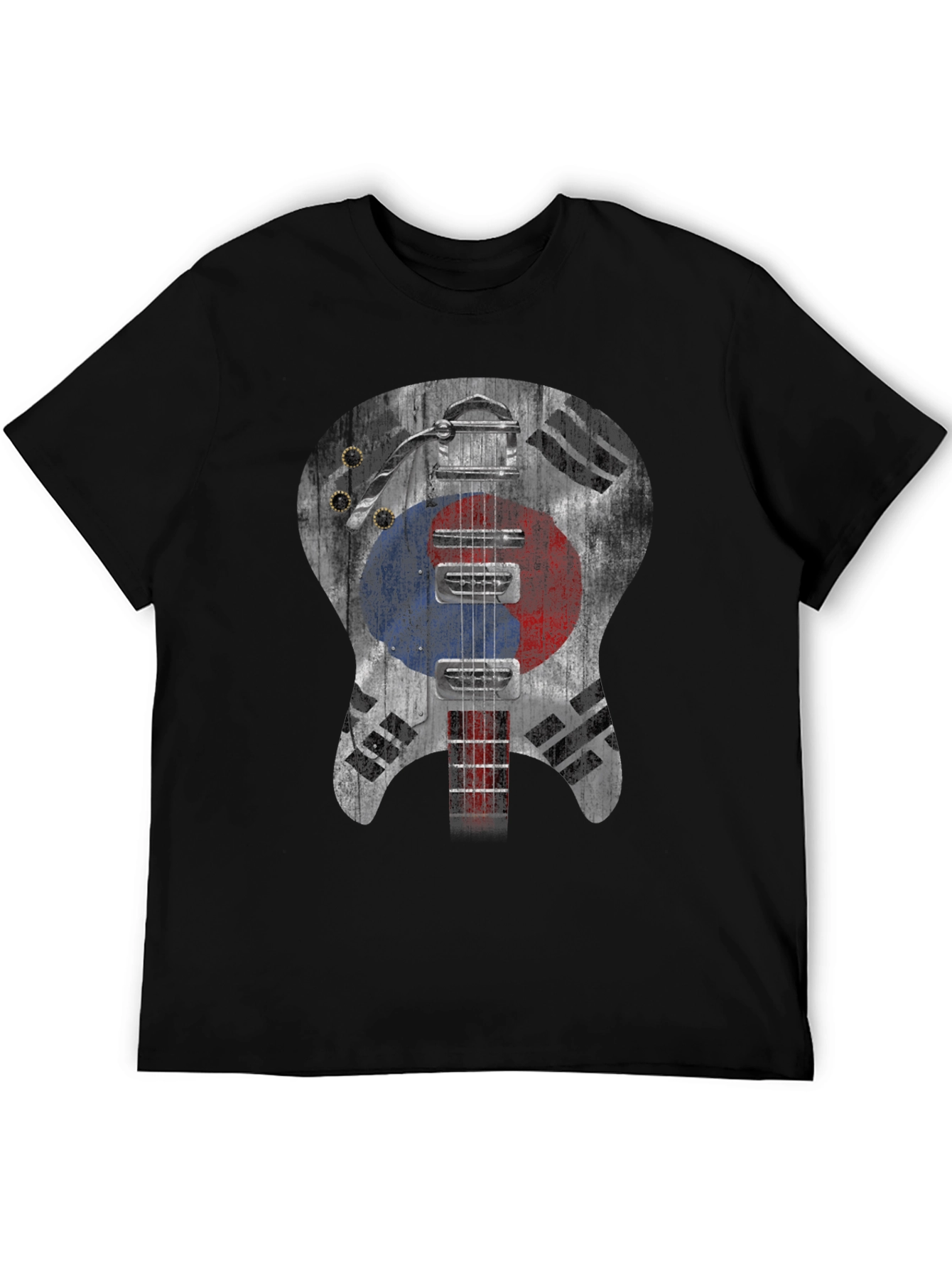 South Korea Flag Guitar Graphic T-Shirt
