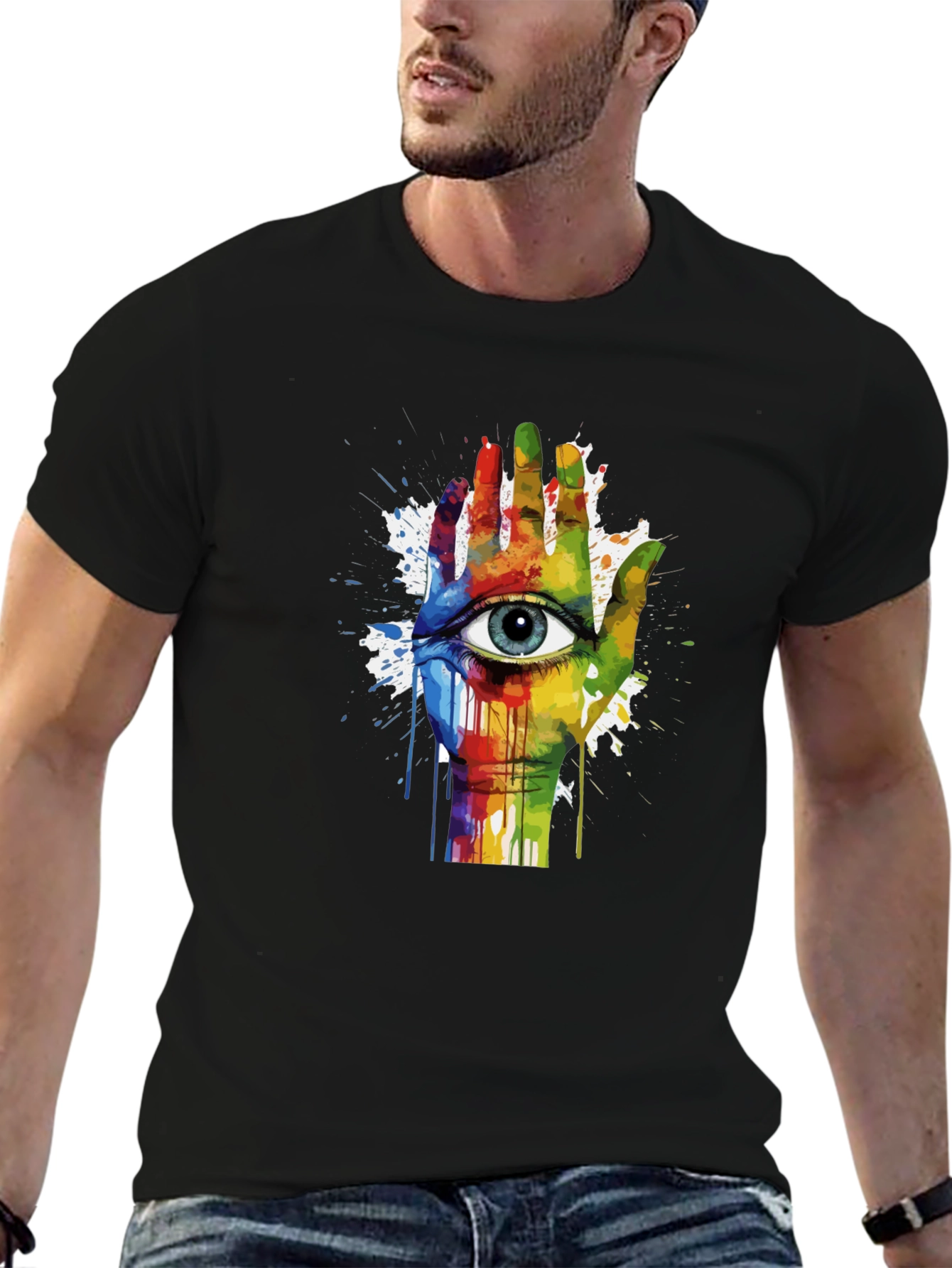 Eye Hand Rainbow Graphic Tee