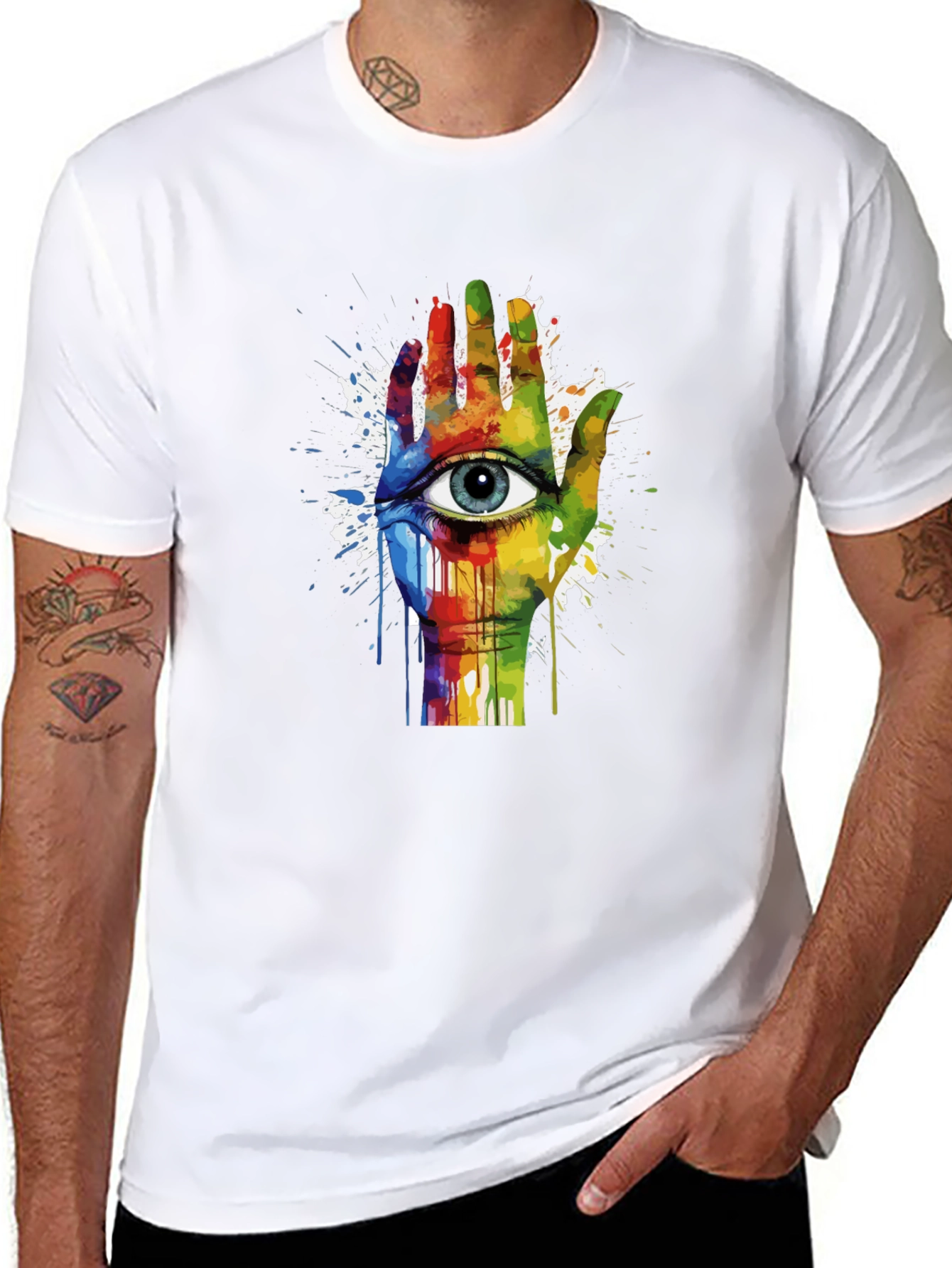 Eye Hand Rainbow Graphic Tee