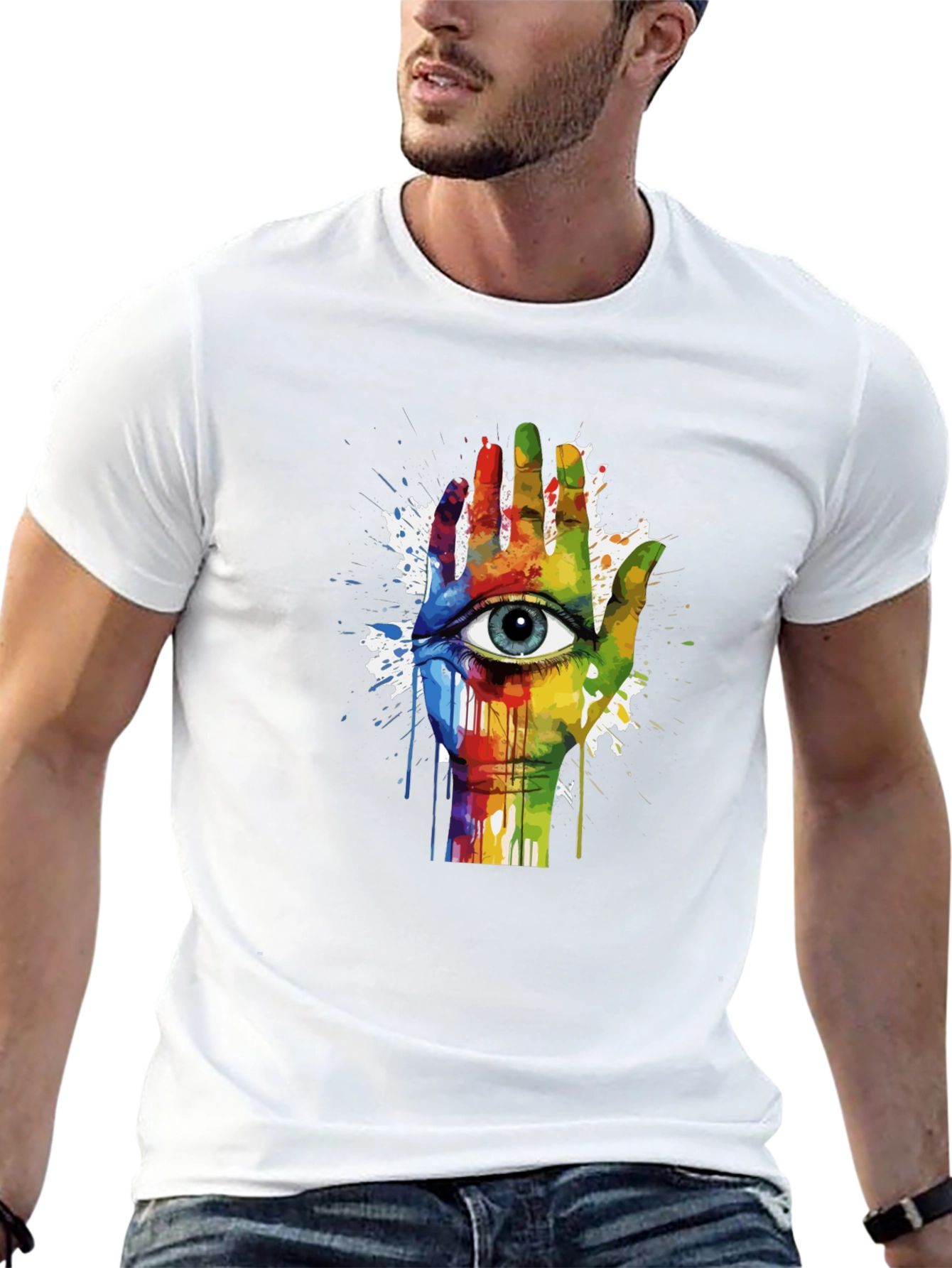 Eye Hand Rainbow Graphic Tee