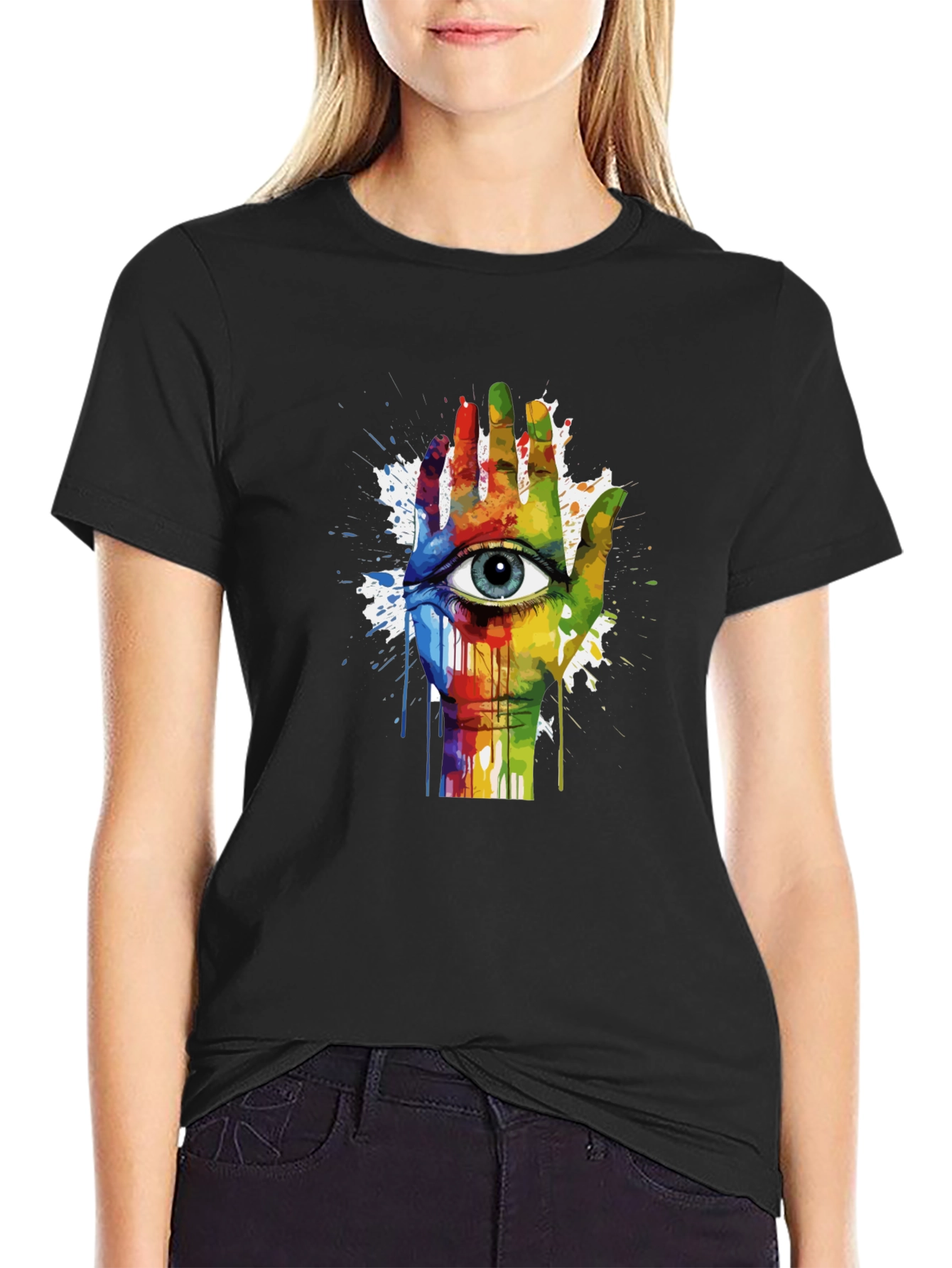 Eye Hand Rainbow Graphic Tee