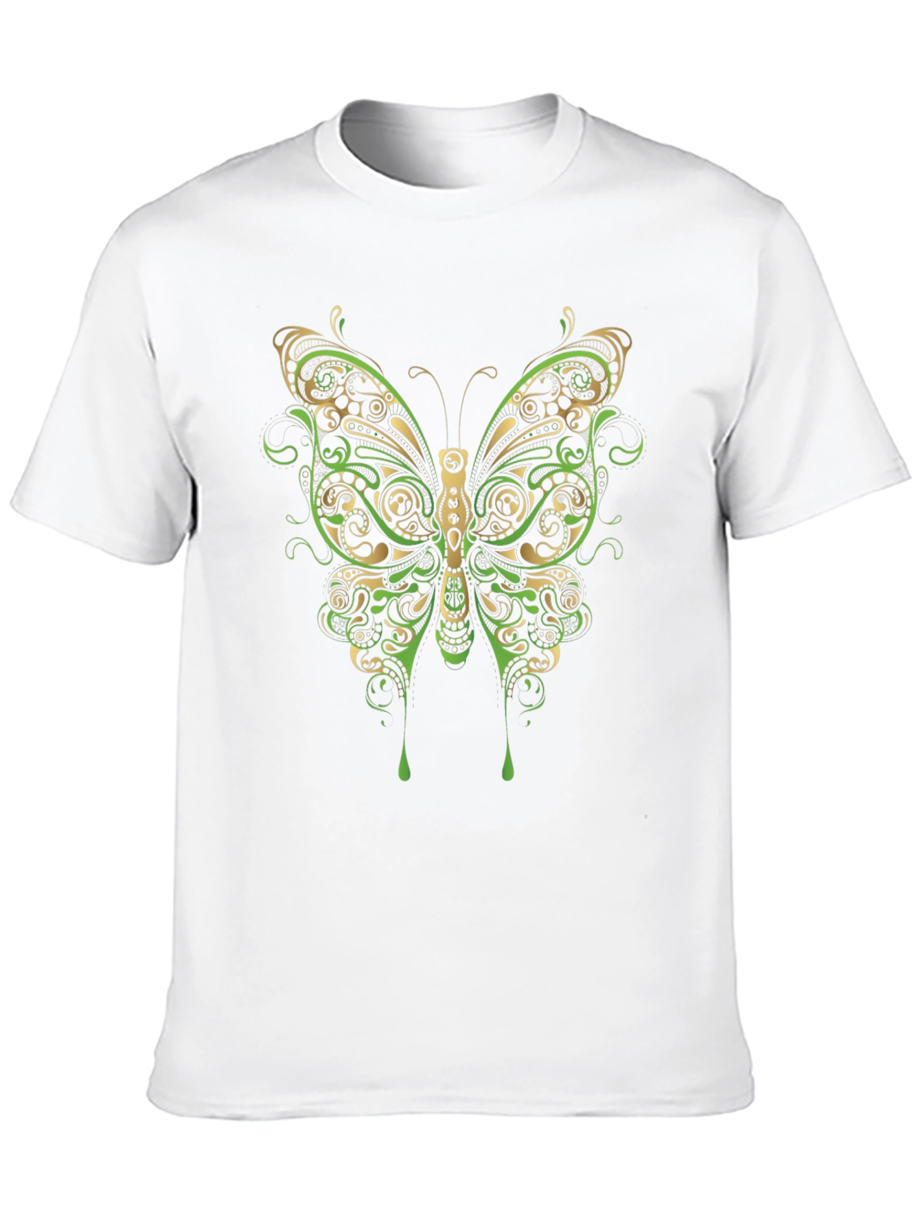 Butterfly Graphic Print Mens Black T-Shirt