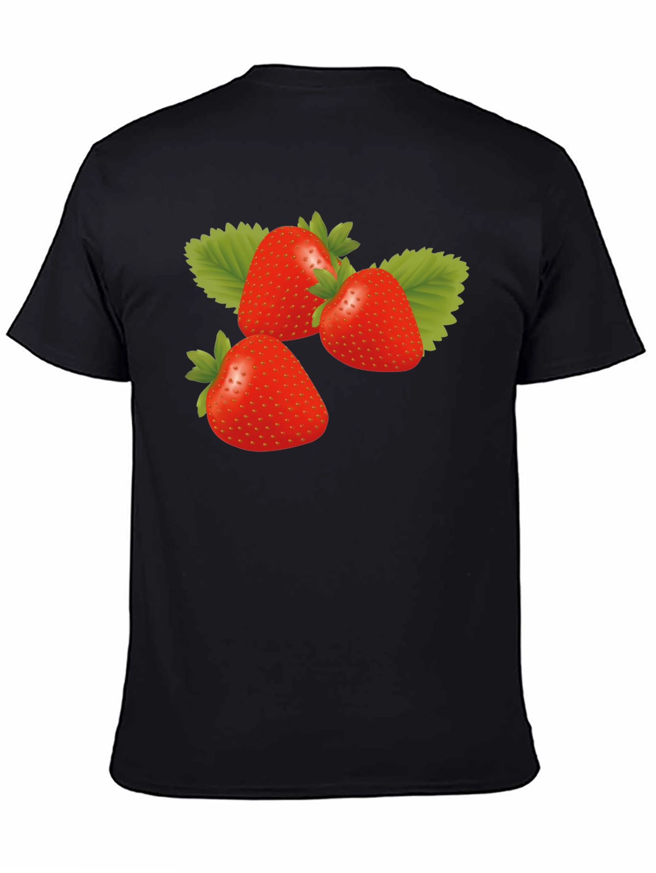 Strawberry Graphic Black T-Shirt - Trendy Casual Wear