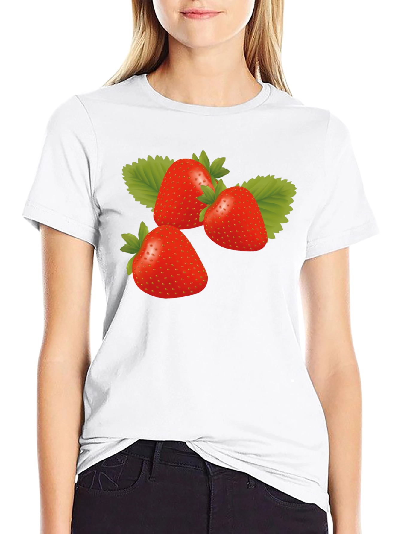 Strawberry Graphic Black T-Shirt - Trendy Casual Wear