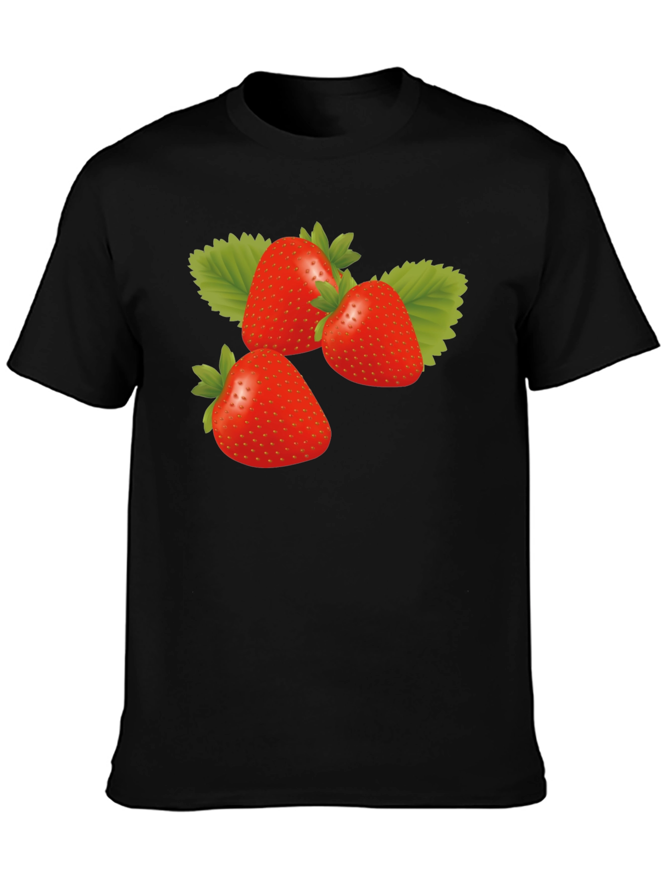 Strawberry Graphic Black T-Shirt - Trendy Casual Wear