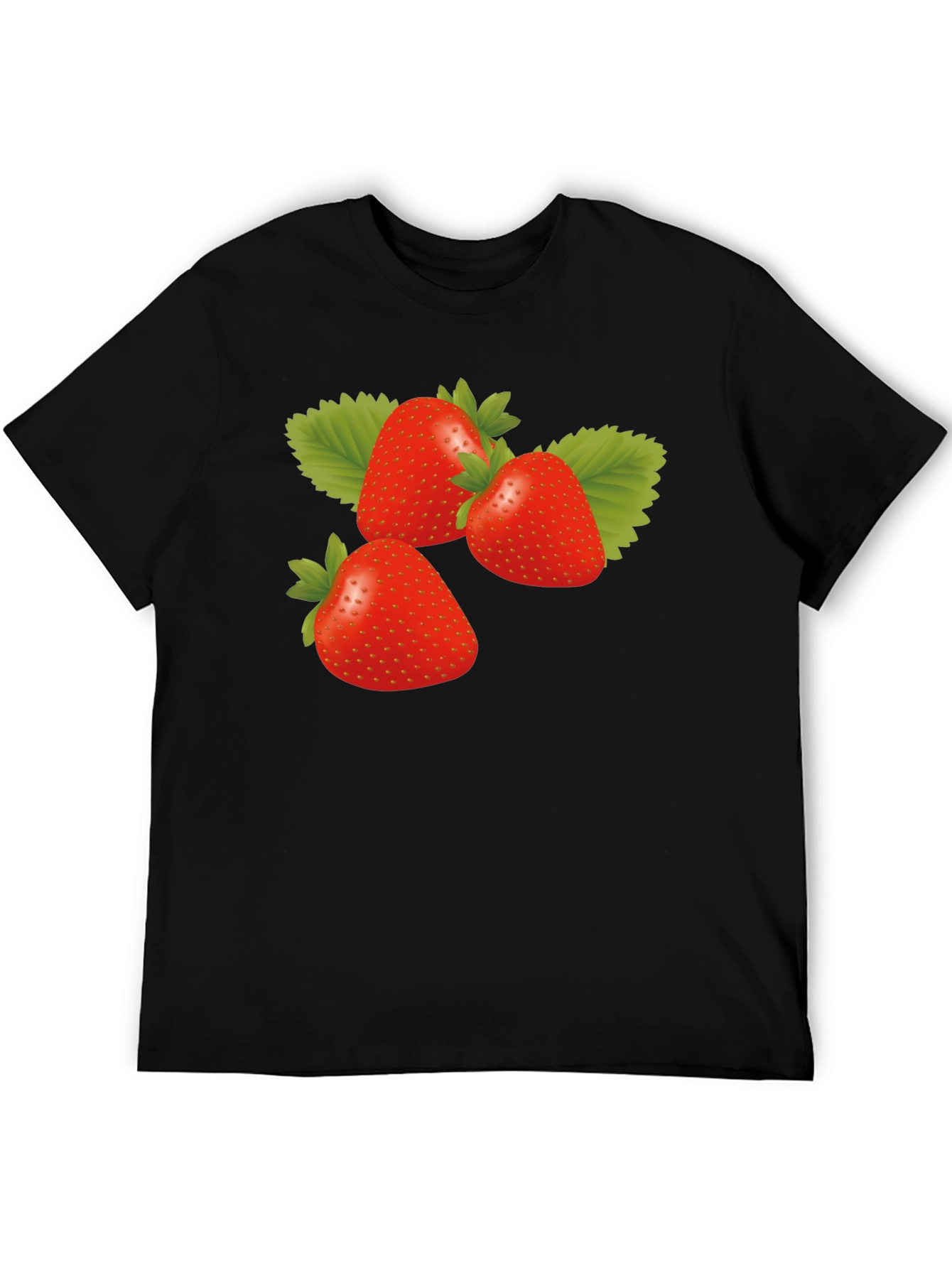 Strawberry Graphic Black T-Shirt - Trendy Casual Wear
