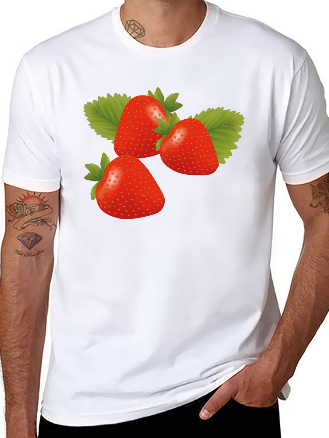 Strawberry Graphic Black T-Shirt - Trendy Casual Wear