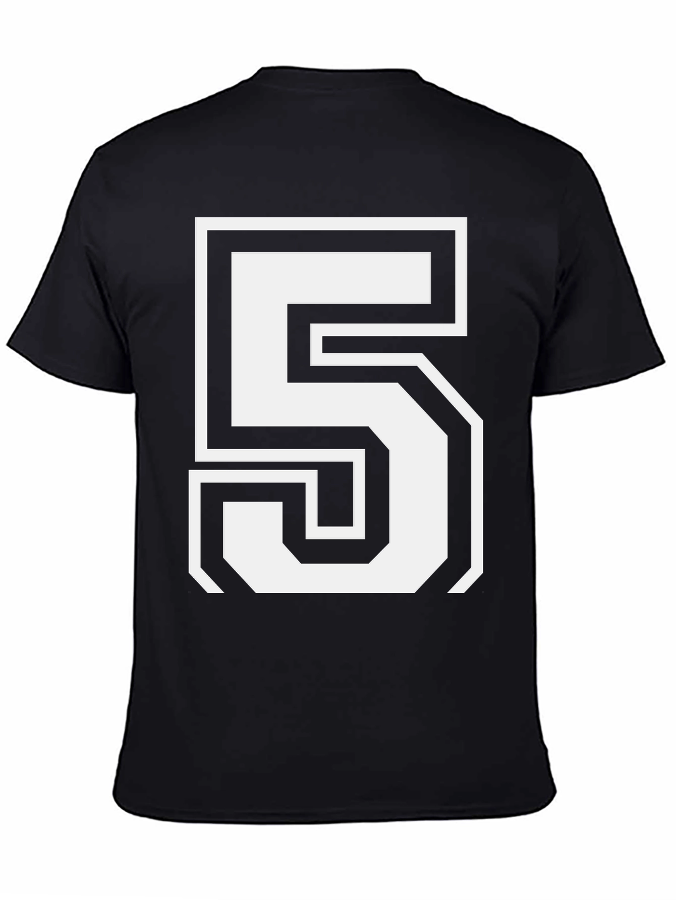 Bold Number 5 Black Graphic T-Shirt