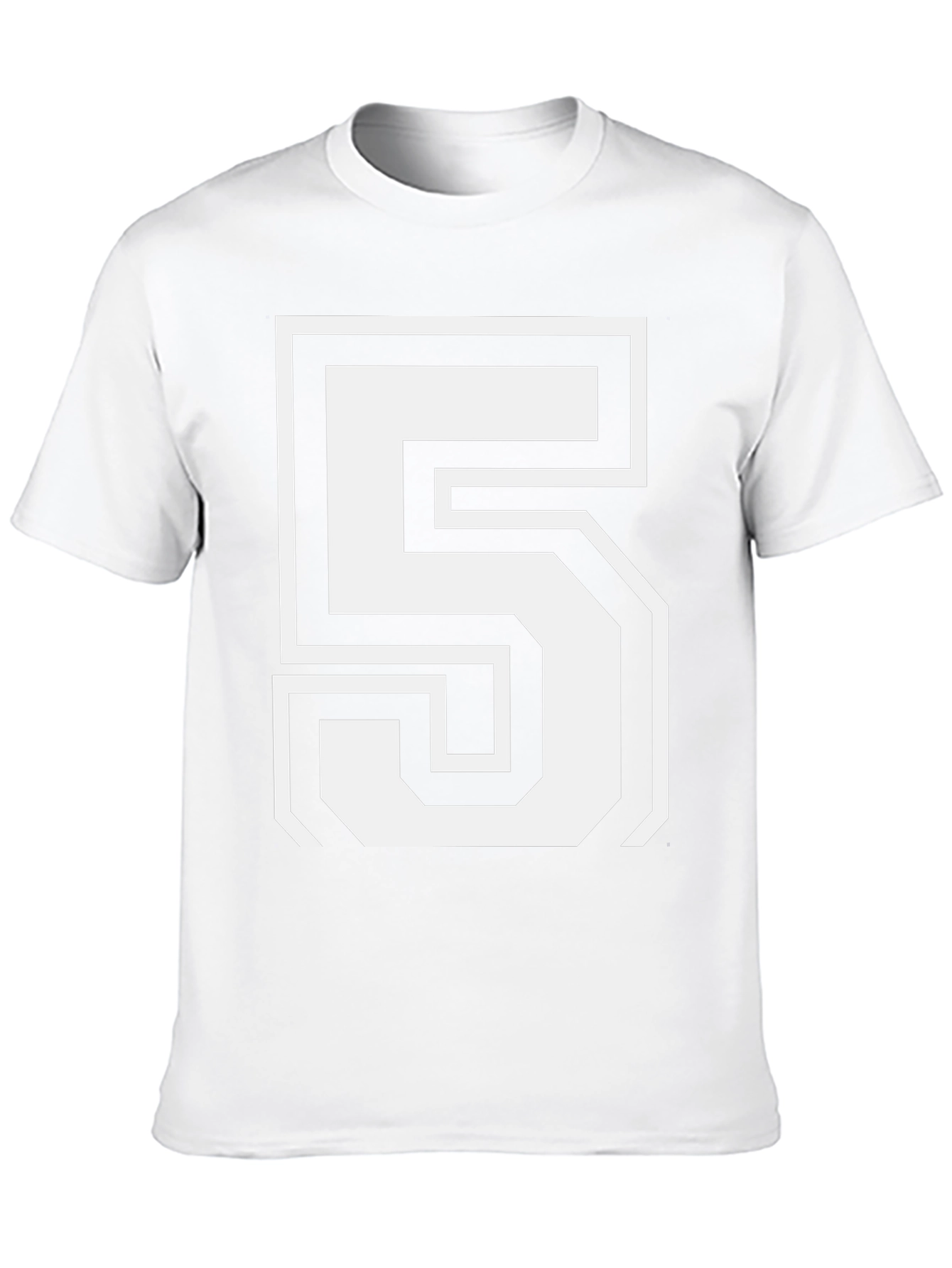 Bold Number 5 Black Graphic T-Shirt