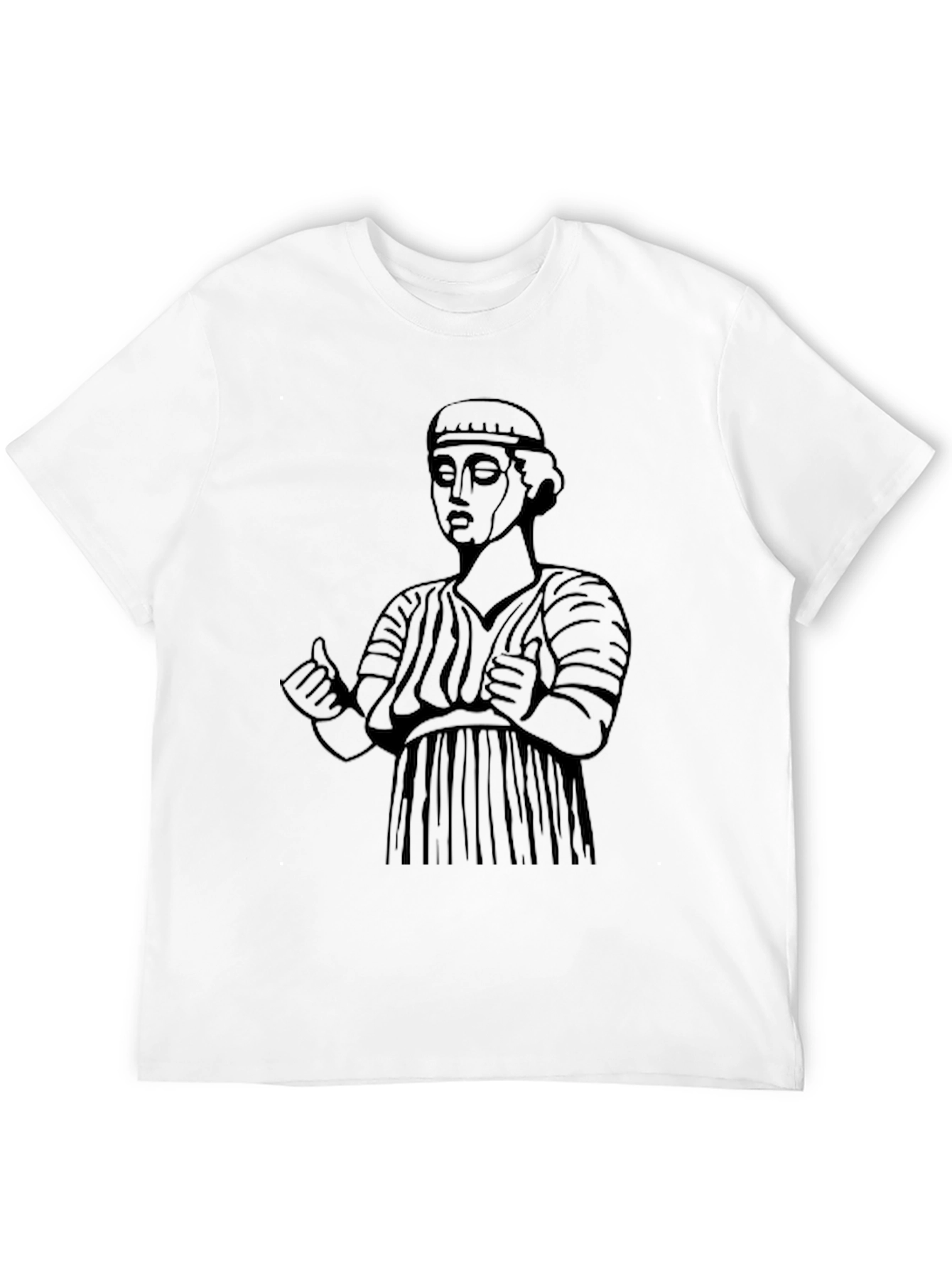 Ancient Statue Graphic Tee - Mens Black T-Shirt