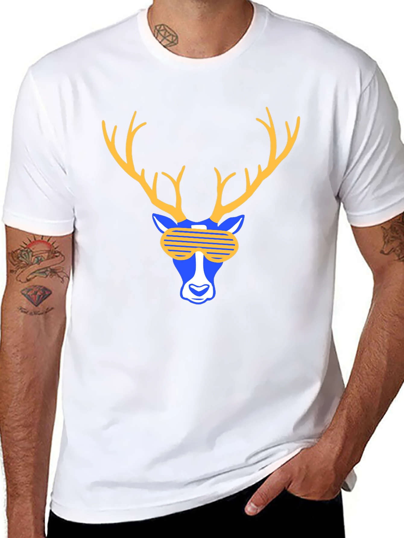 Cool Deer Graphic Tee - Black T-Shirt
