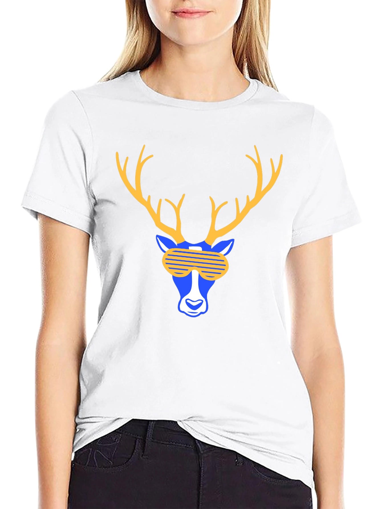 Cool Deer Graphic Tee - Black T-Shirt