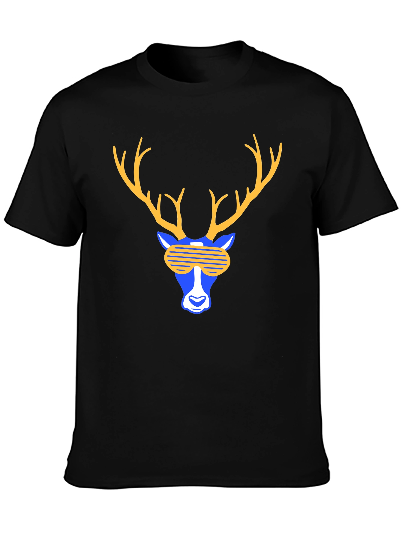 Cool Deer Graphic Tee - Black T-Shirt